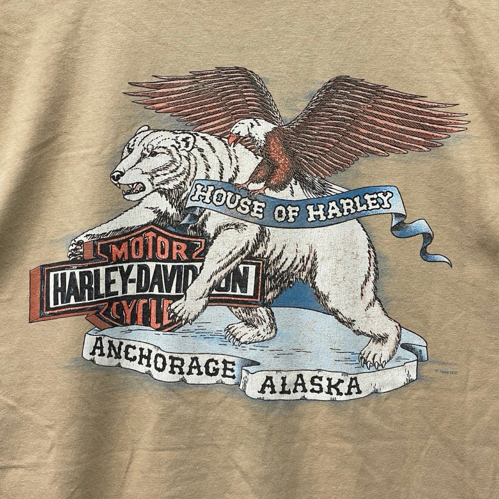 Vintage 90's Harley-Davidson "Hourse Of Harley" Anchorage Alaska 1996 S/S Tee Size XXL