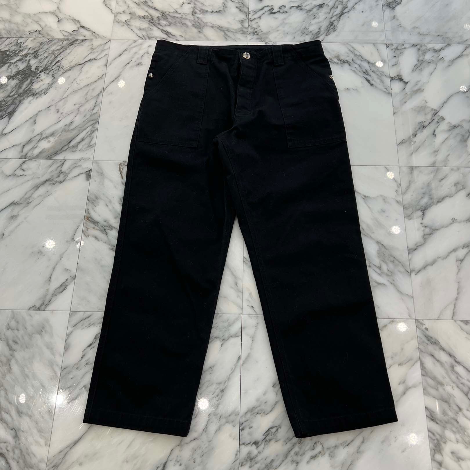 CHROME HEARTS FATIGUE Baker Cross Ball Button Denim Pants Size 36 クロムハーツ ファティーグ ベイカークロスボールボタンデニムパンツ サイズ36