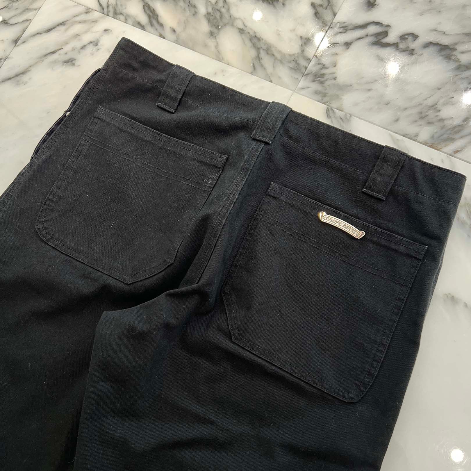 CHROME HEARTS FATIGUE Baker Cross Ball Button Denim Pants Size 36 クロムハーツ ファティーグ ベイカークロスボールボタンデニムパンツ サイズ36