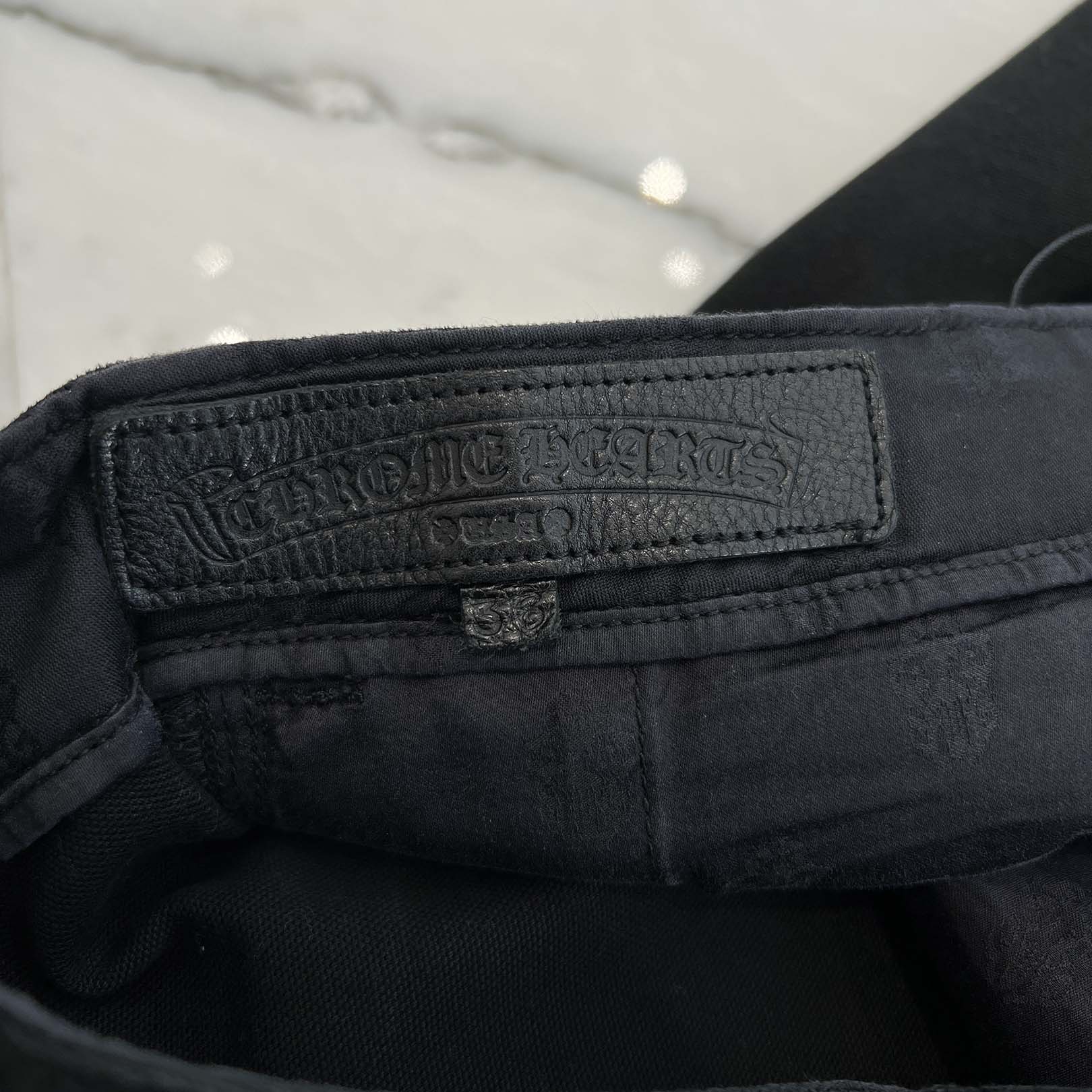 CHROME HEARTS FATIGUE Baker Cross Ball Button Denim Pants Size 36 クロムハーツ ファティーグ ベイカークロスボールボタンデニムパンツ サイズ36