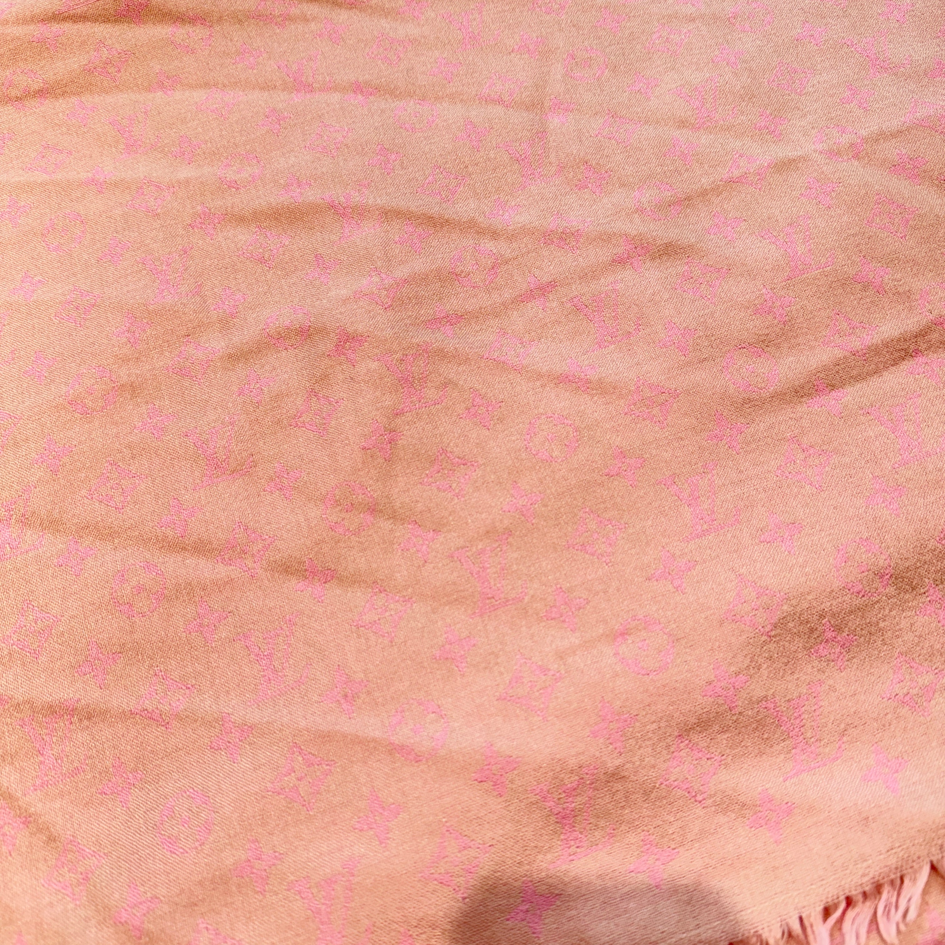 LOUIS VUITTON 2020AW Silk Blend Wool Monogram Stole ルイヴィトン シルク ブレンド ウール モノグラム ストール マフラー