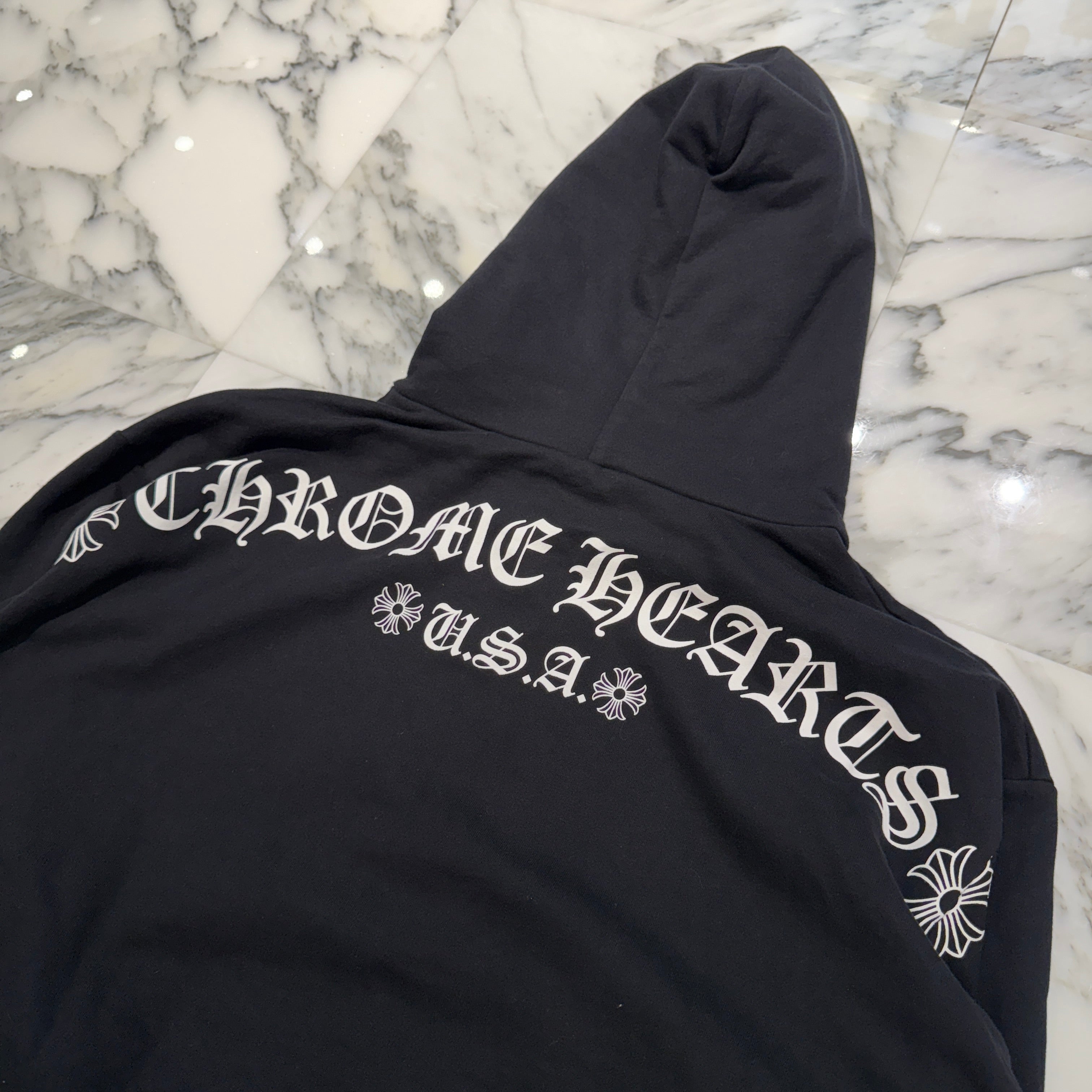 CHROME HEARTS Back Arch USA Logo Zip Up Hoodie Size XL クロムハーツ バックアーチ USA ロゴ ジップアップフーディー サイズXL