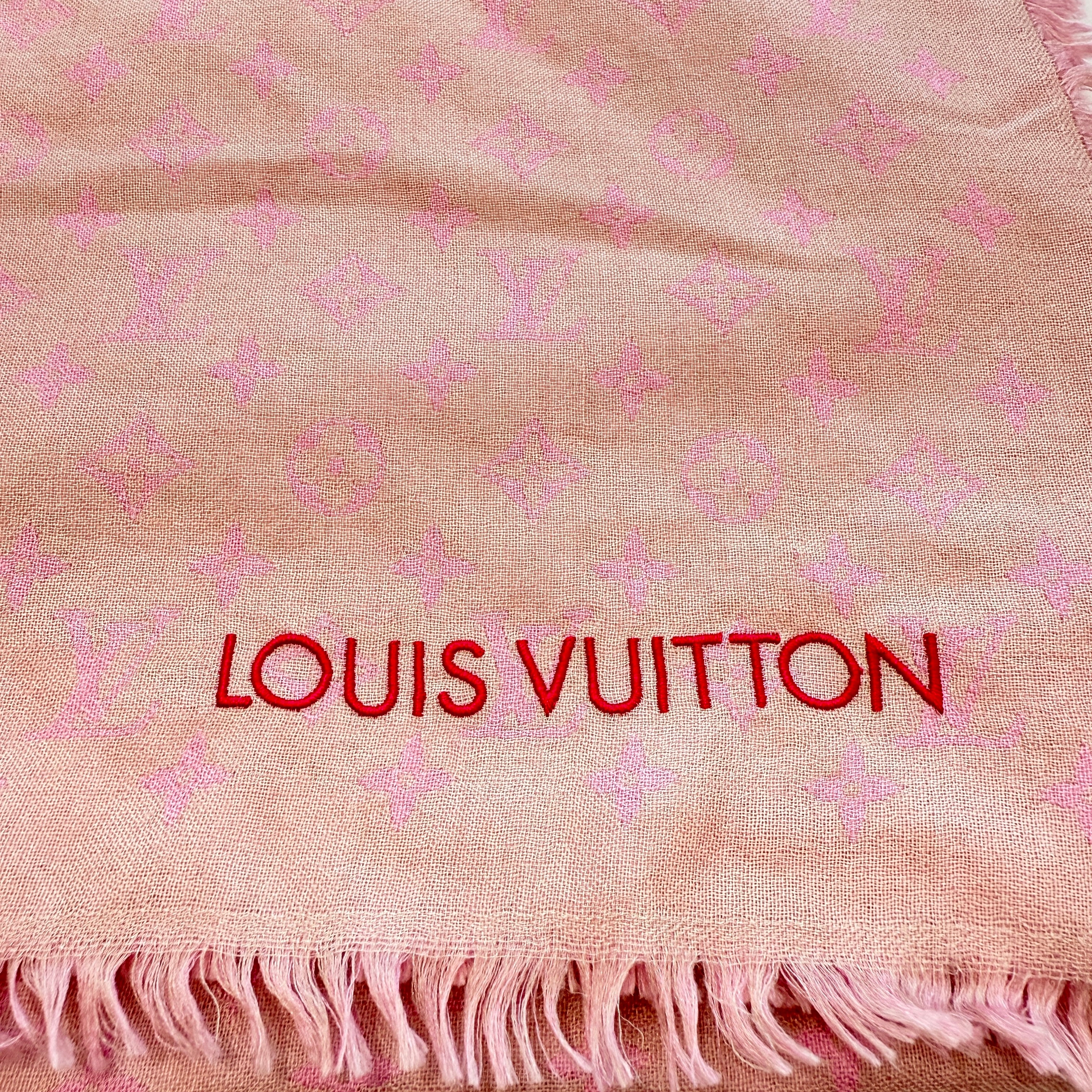 LOUIS VUITTON 2020AW Silk Blend Wool Monogram Stole ルイヴィトン シルク ブレンド ウール モノグラム ストール マフラー