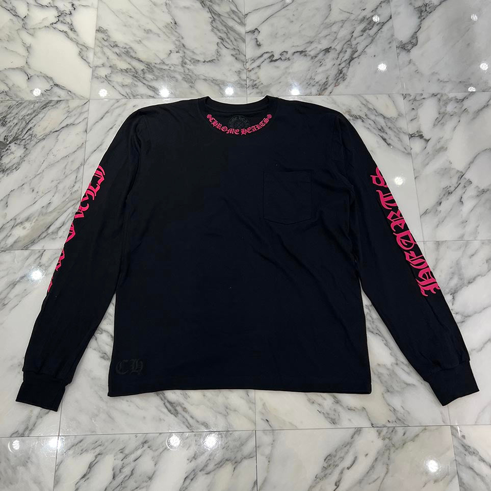 CHROME HEARTS 2025AW Old English Neck Logo Long Sleeve Tee Size L クロムハーツ ネックロゴ ロングスリーブ Tシャツ サイズL