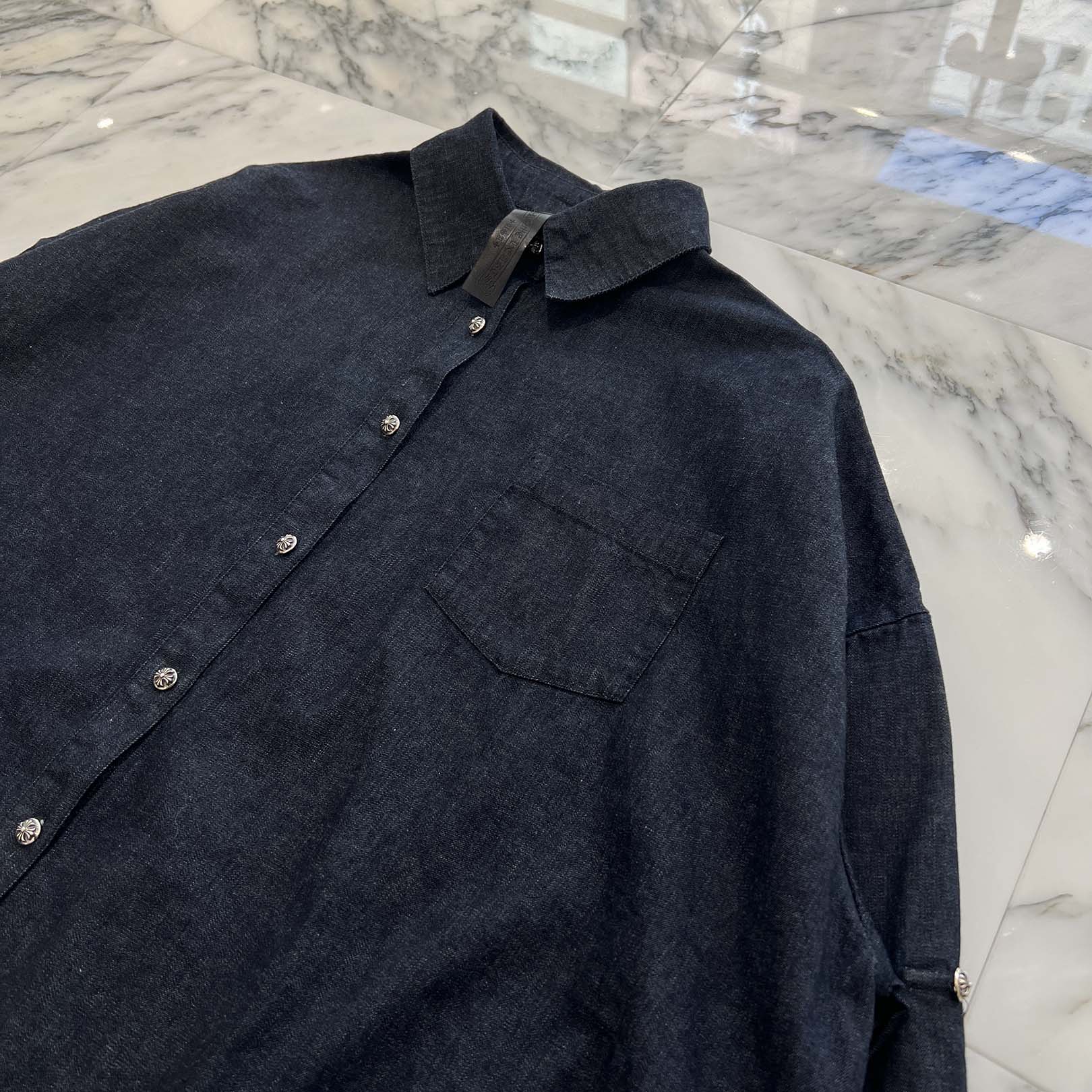CHROME HEARTS Y NOT Mahal Kita Denim Shirt Size L クロムハーツ ワイノット マハルキタ デニムシャツ サイズL