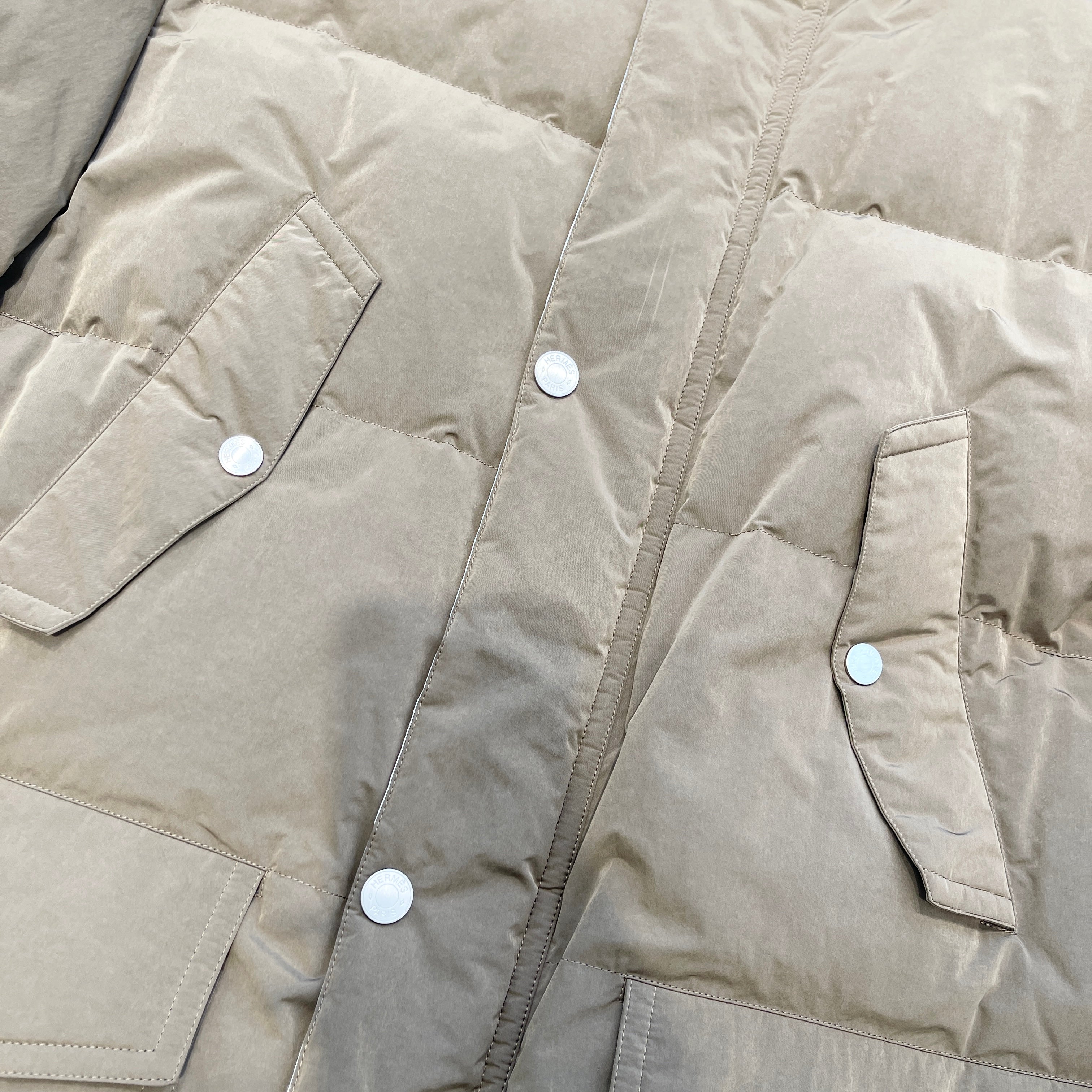 HERMES 2019AW Metallic Lining Hoodie Down Jacket Size 54 エルメス メタリックライニング フーディダウン ジャケット  サイズ54