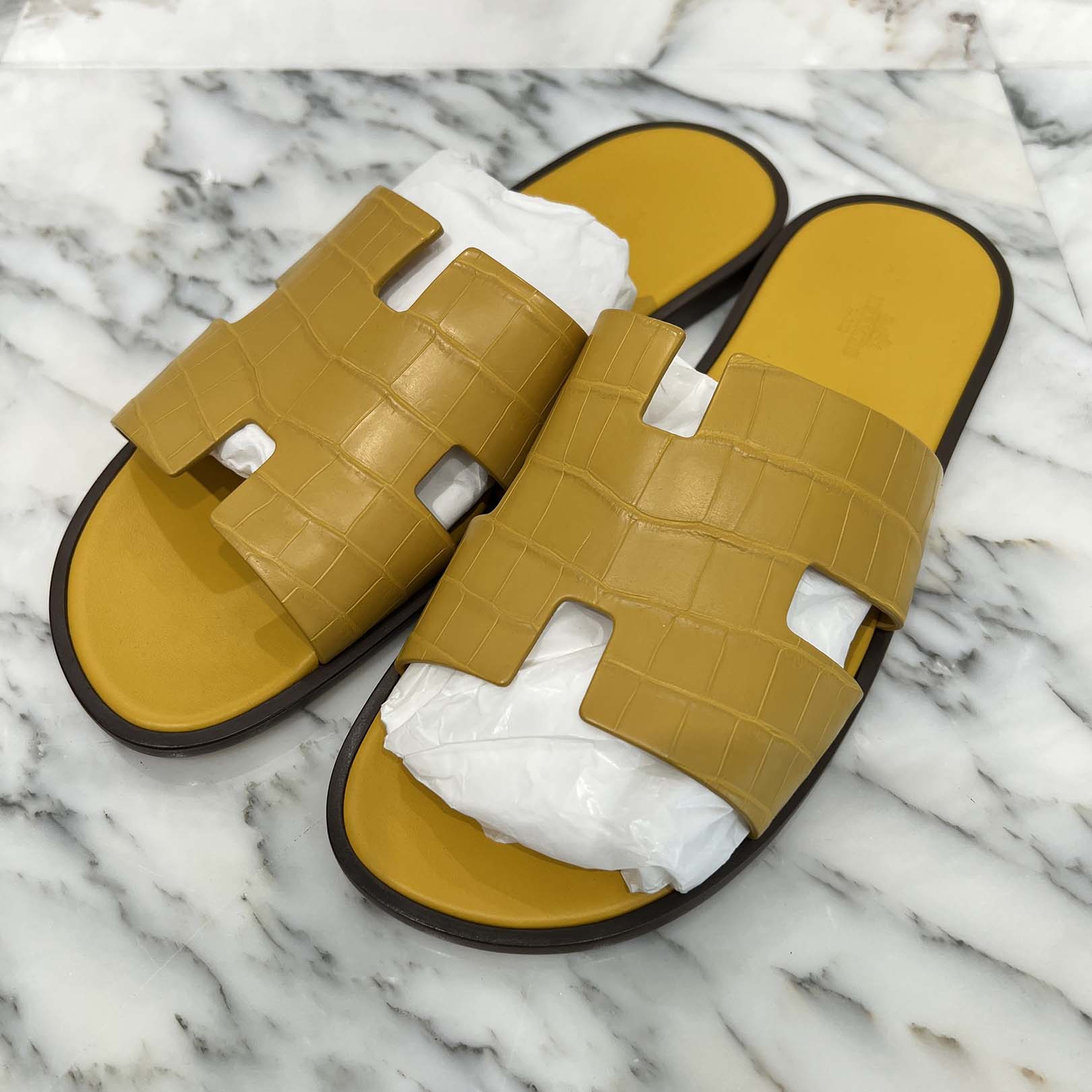 HERMES Izmir Alligator Flat Sandals Size 44(約29.0cm) エルメス イズミール アリゲーター フラットサンダル サイズ44(約29.0cm)