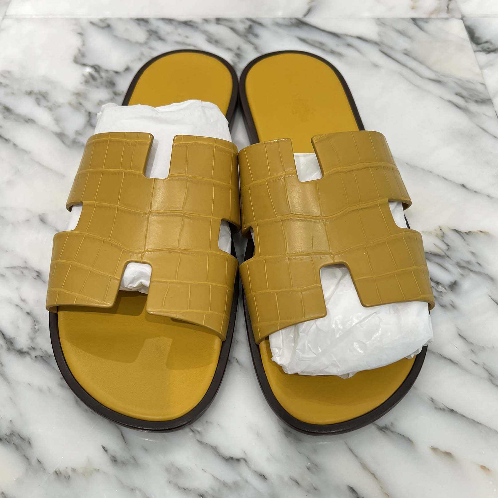 HERMES Izmir Alligator Flat Sandals Size 44(約29.0cm) エルメス イズミール アリゲーター フラットサンダル サイズ44(約29.0cm)
