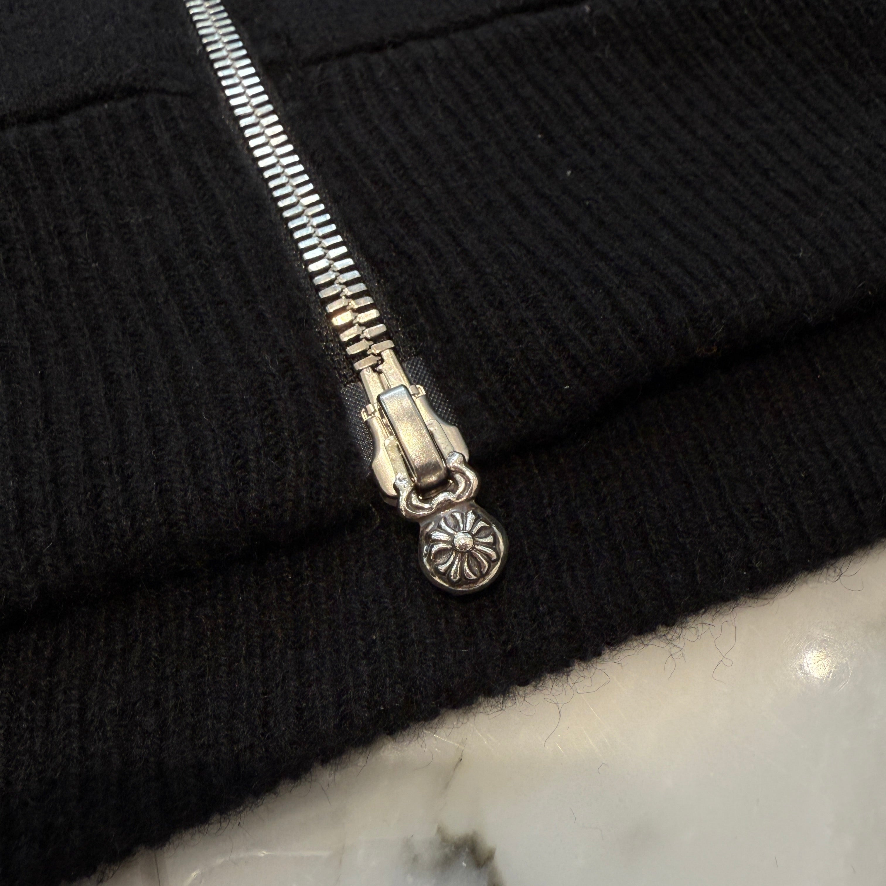 CHROME HEARTS Y NOT Arm Logo Cashmere Knit Zip Up Hoodie Size L クロムハーツ ワイノット アームロゴ カシミヤジップアップフーディ サイズL