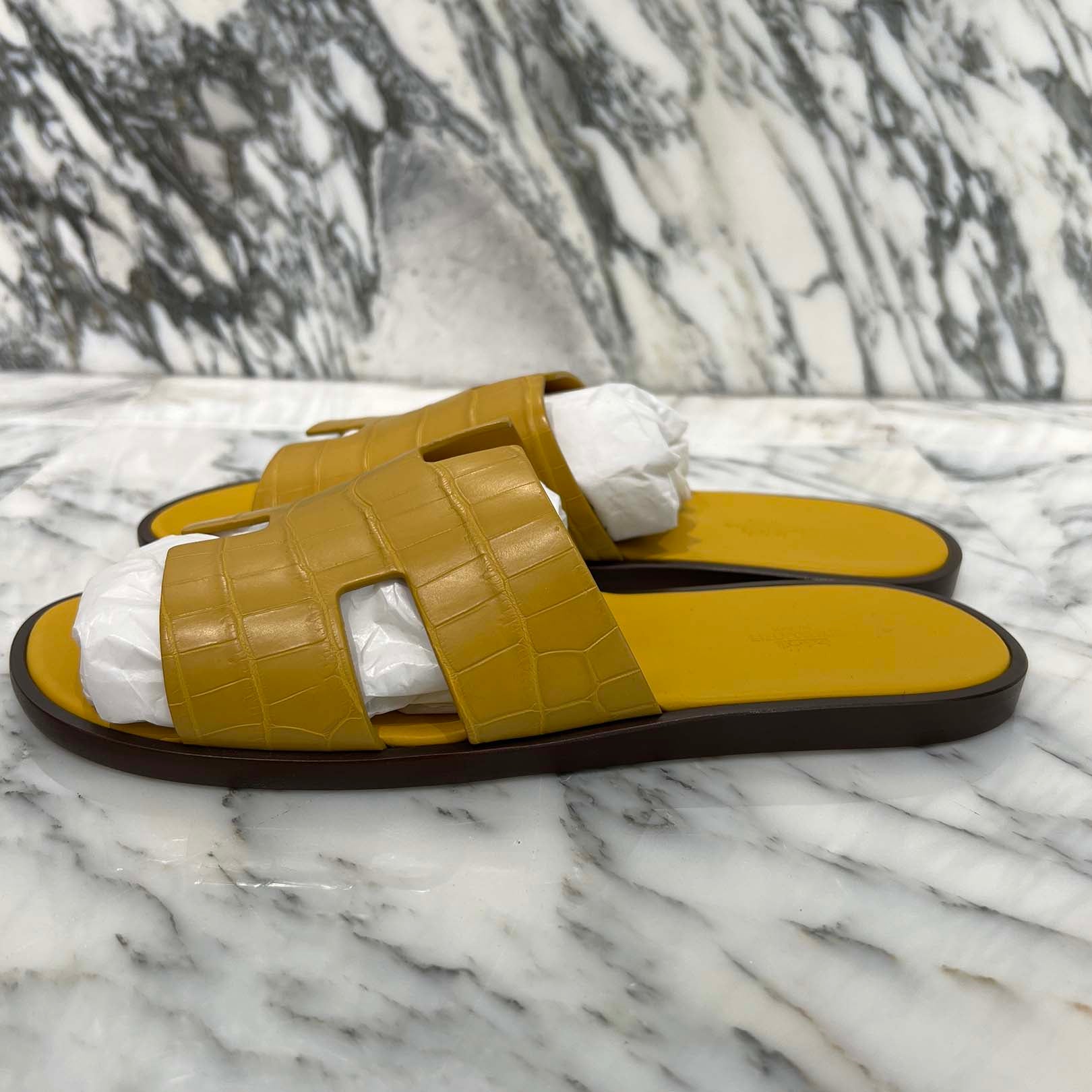 HERMES Izmir Alligator Flat Sandals Size 44(約29.0cm) エルメス イズミール アリゲーター フラットサンダル サイズ44(約29.0cm)