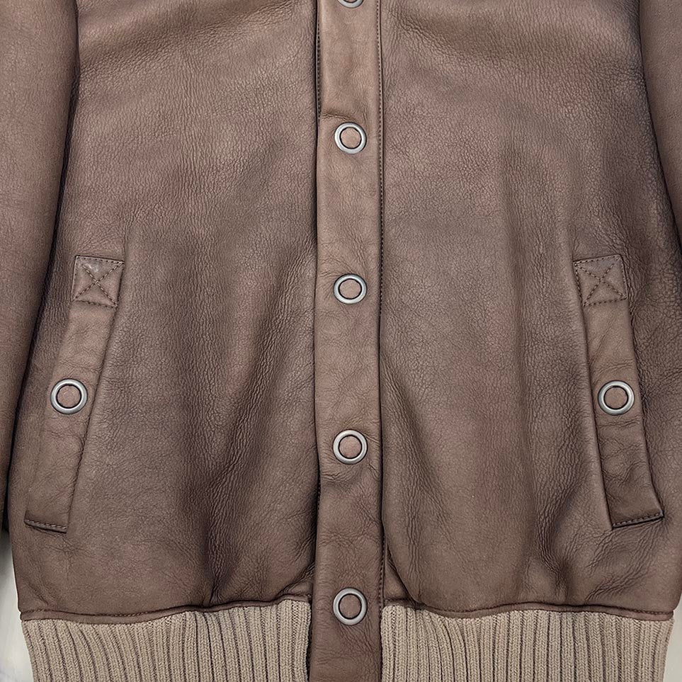 BOTTEGA VENETA 2021AW Sheep Skin Leather Riders Boa Jacket Size 48 ボッテガヴェネタ シープスキン レザー ライダース ボアジャケット サイズ48