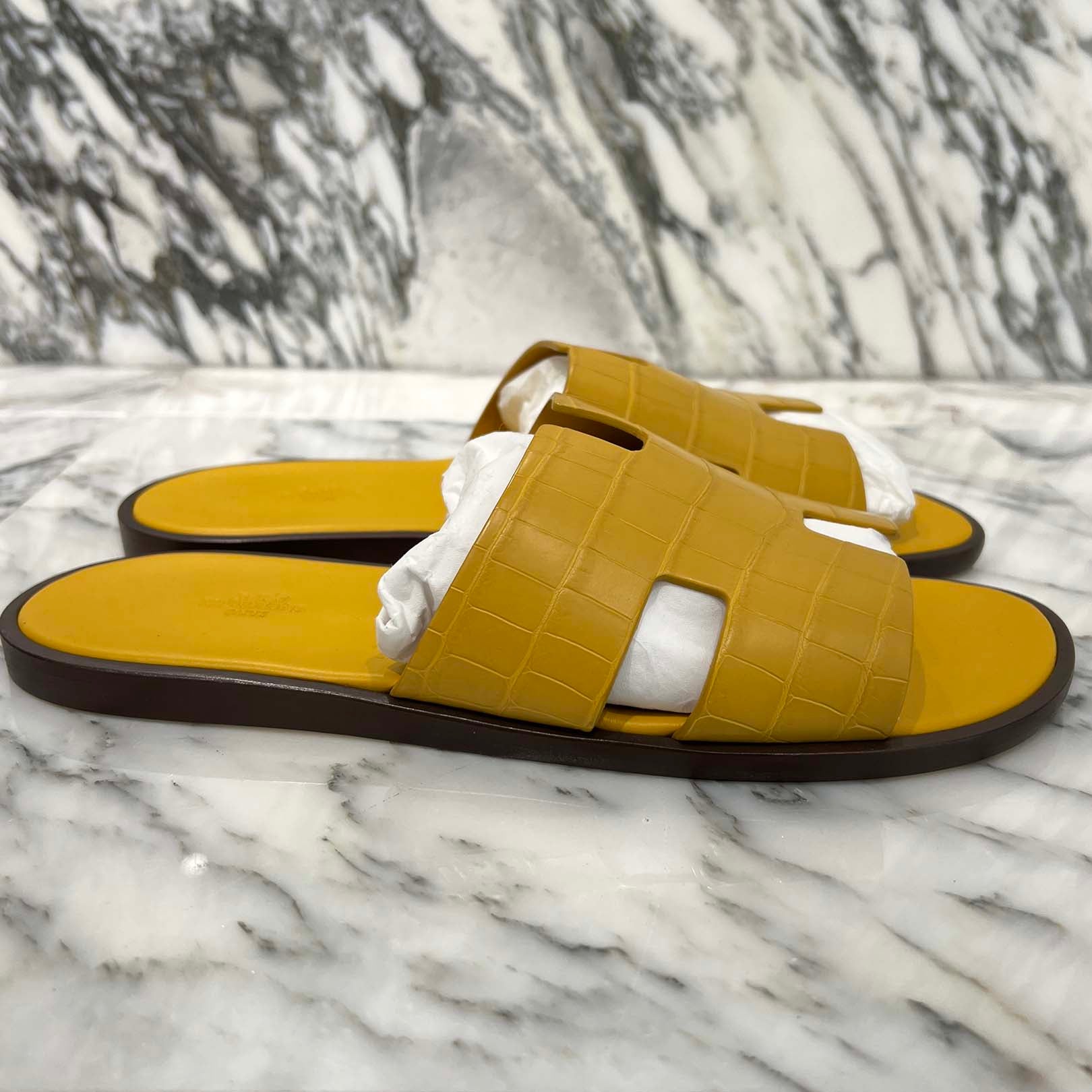 HERMES Izmir Alligator Flat Sandals Size 44(約29.0cm) エルメス イズミール アリゲーター フラットサンダル サイズ44(約29.0cm)