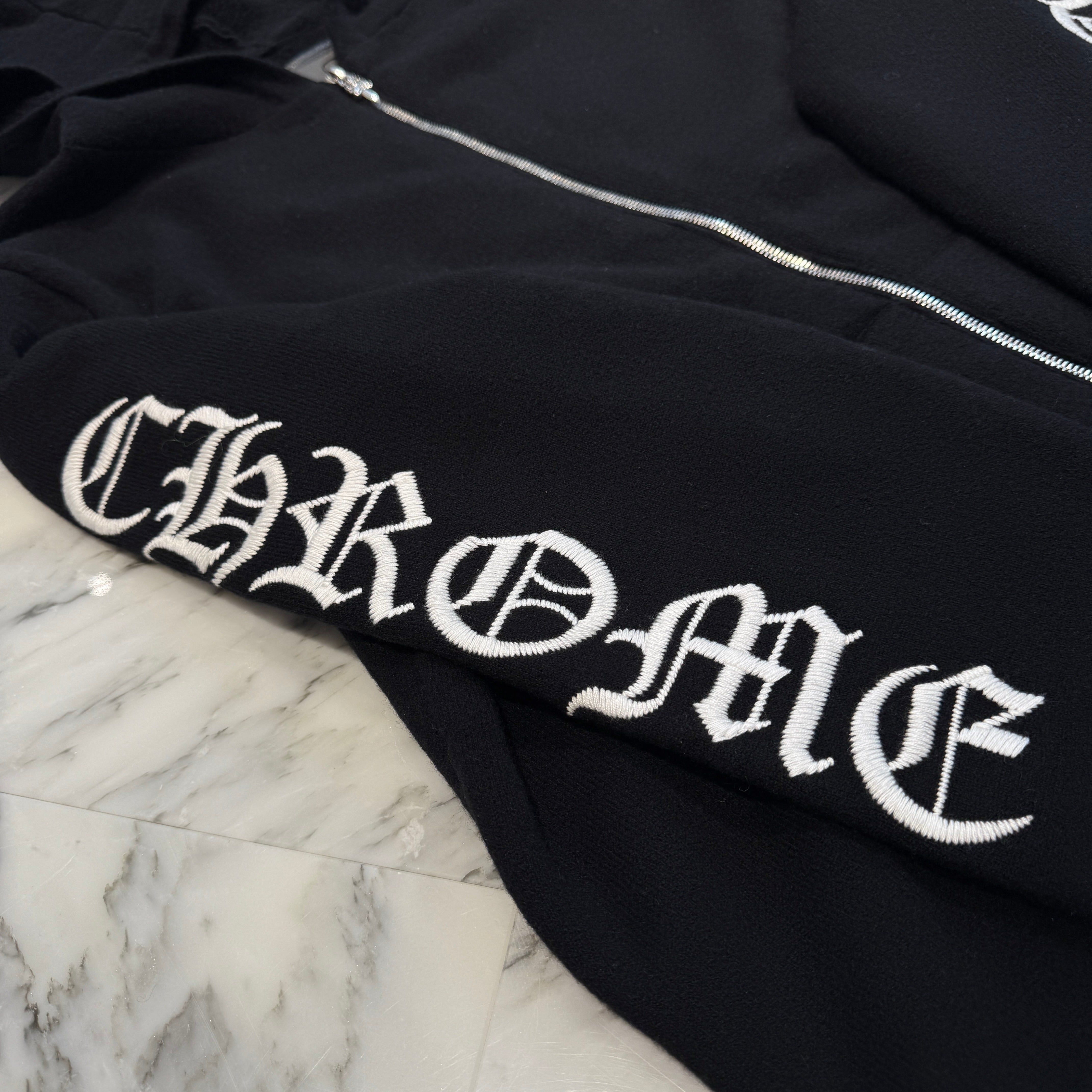 CHROME HEARTS Y NOT Arm Logo Cashmere Knit Zip Up Hoodie Size L クロムハーツ ワイノット アームロゴ カシミヤジップアップフーディ サイズL