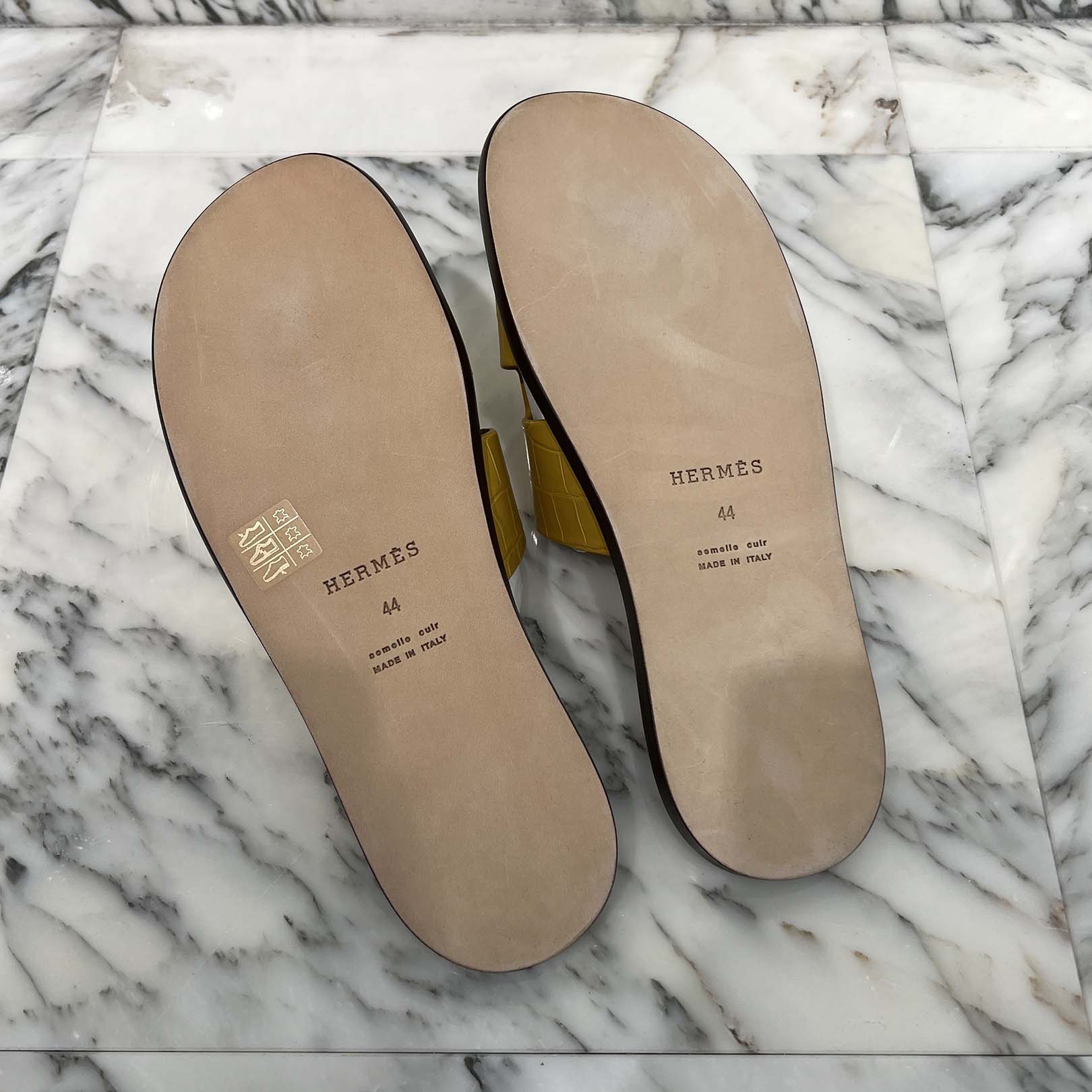 HERMES Izmir Alligator Flat Sandals Size 44(約29.0cm) エルメス イズミール アリゲーター フラットサンダル サイズ44(約29.0cm)