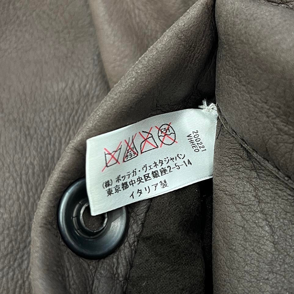 BOTTEGA VENETA 2021AW Sheep Skin Leather Riders Boa Jacket Size 48 ボッテガヴェネタ シープスキン レザー ライダース ボアジャケット サイズ48