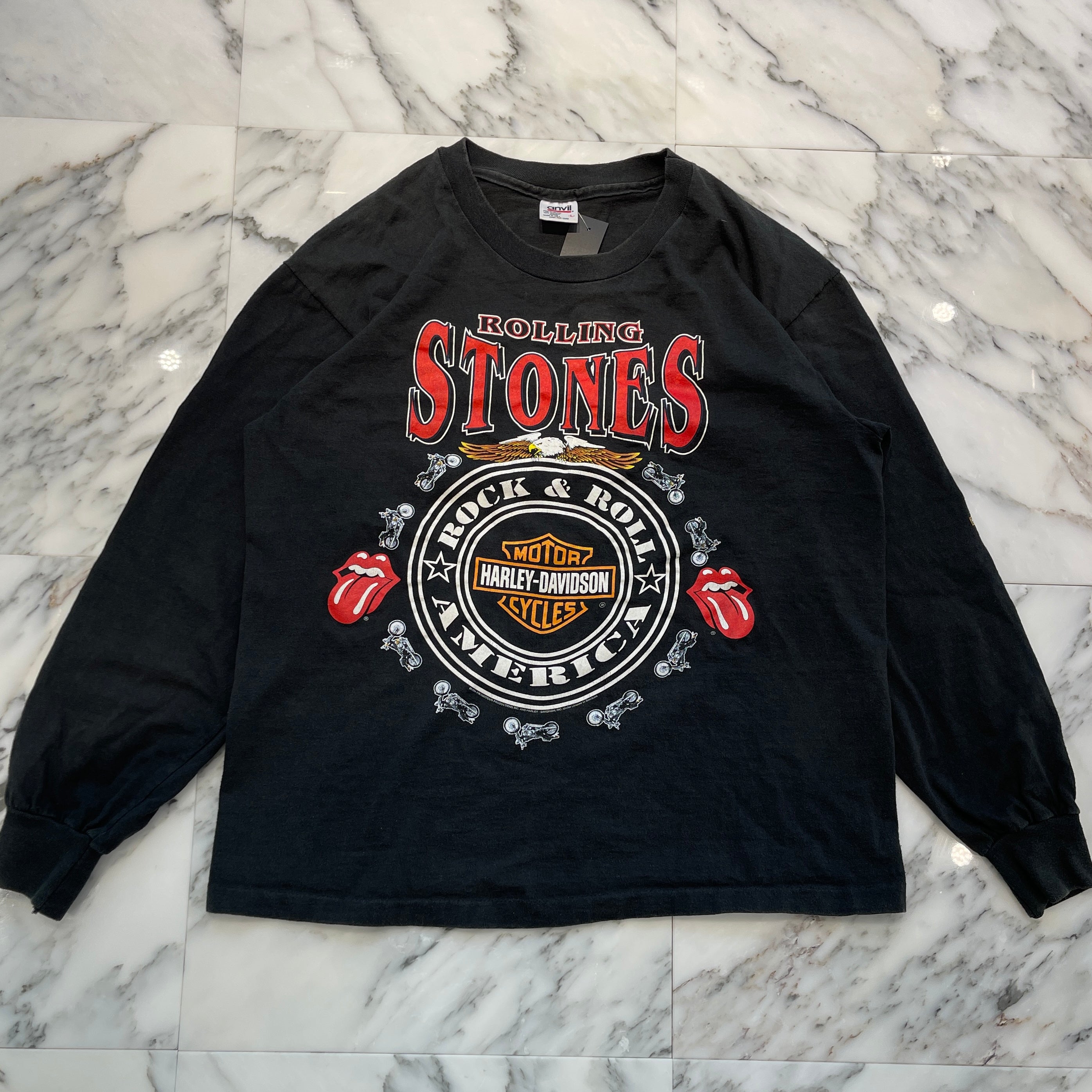 Vintage 90's Harley-Davidson × The Rolling Stones L/S Tee size L ヴィンテージ 90's ハーレー・ダビットソン × ローリング・ストーンズ ロングスリーブTシャツ サイズL