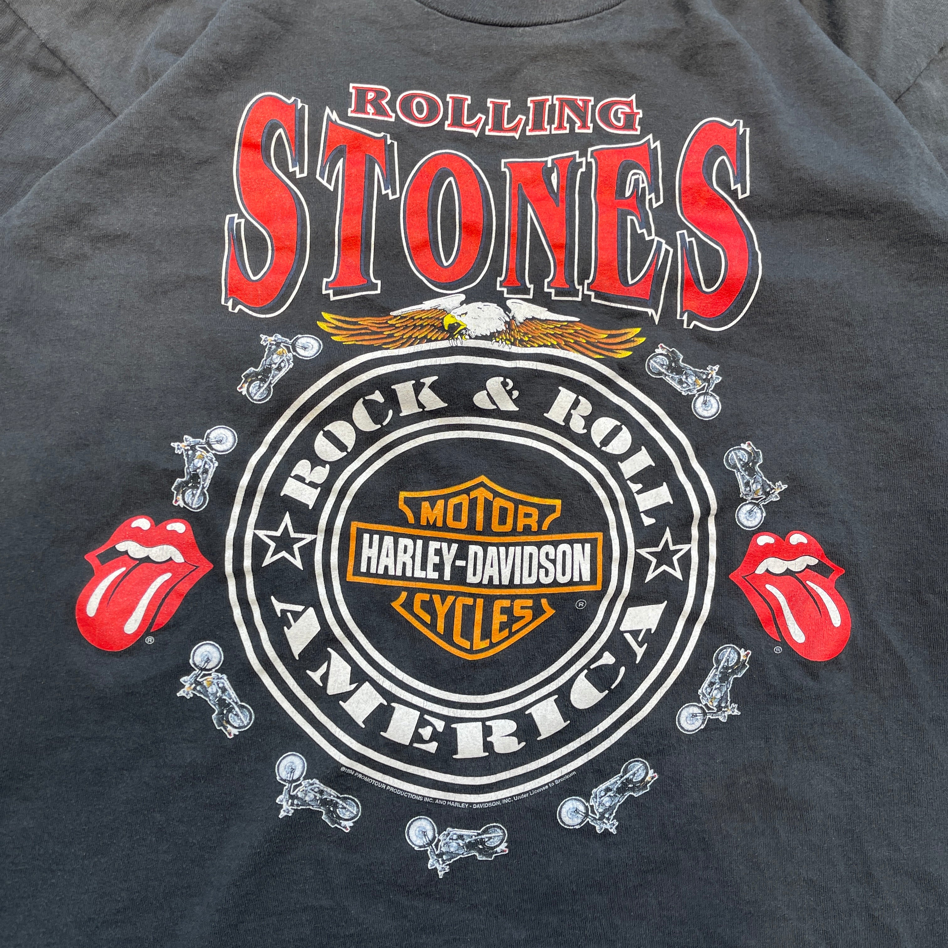 Harley-Davidson × Rolling Stones 90s ロンT Vintage The Rolling Stones X Harley Davidson Shirt 90's