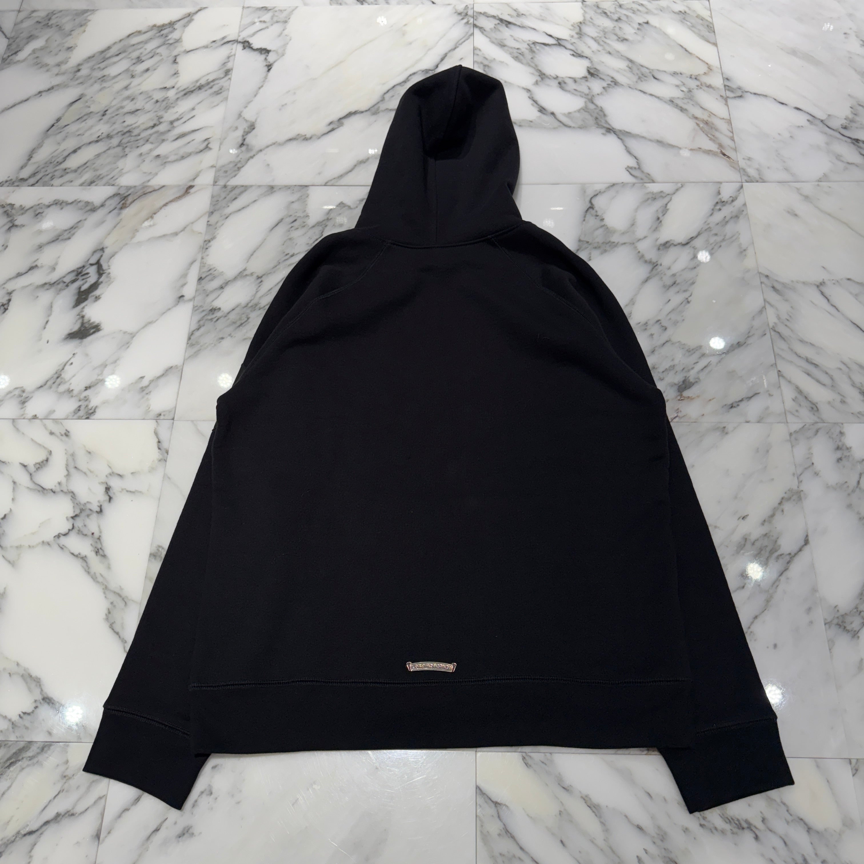 CHROME HEARTS Y NOT Cemetery Cross Leather Patch Pullover Hoodie Size L クロムハーツ ワイノット セメタリークロスレザーパッチ プルオーバー フーディー サイズL