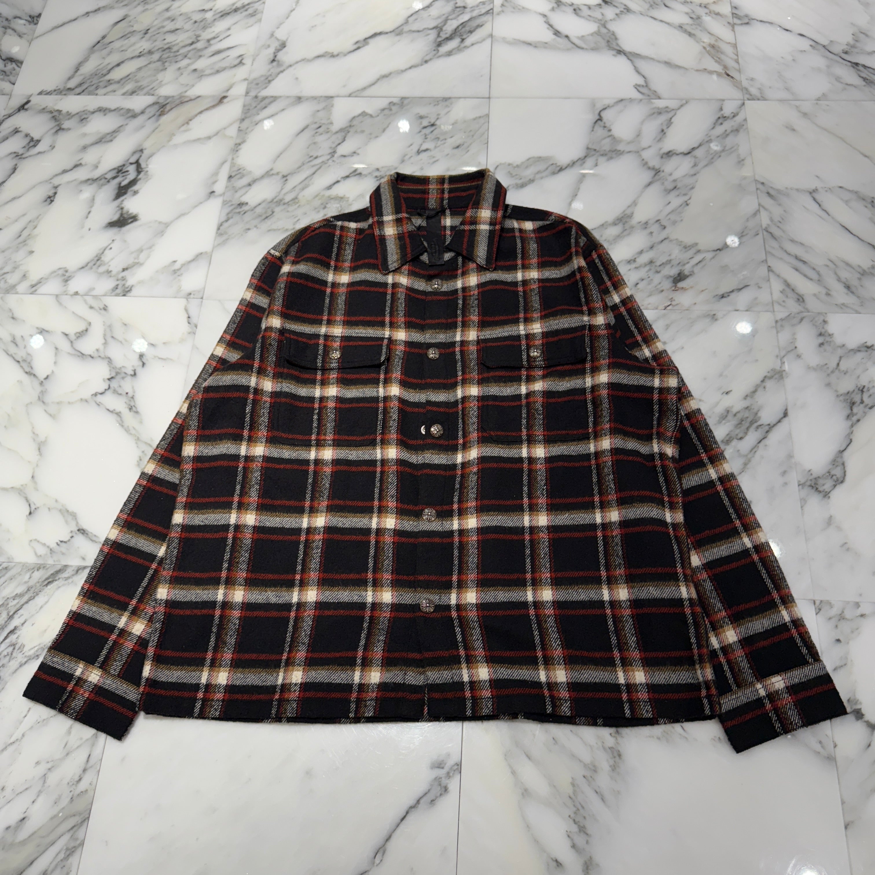 CHROME HEARTS Y NOT WORK DOG Flannel Check Shirt Size XXL クロムハーツ ワイノット ワークドッグ フランネル チェック シャツ サイズXXL