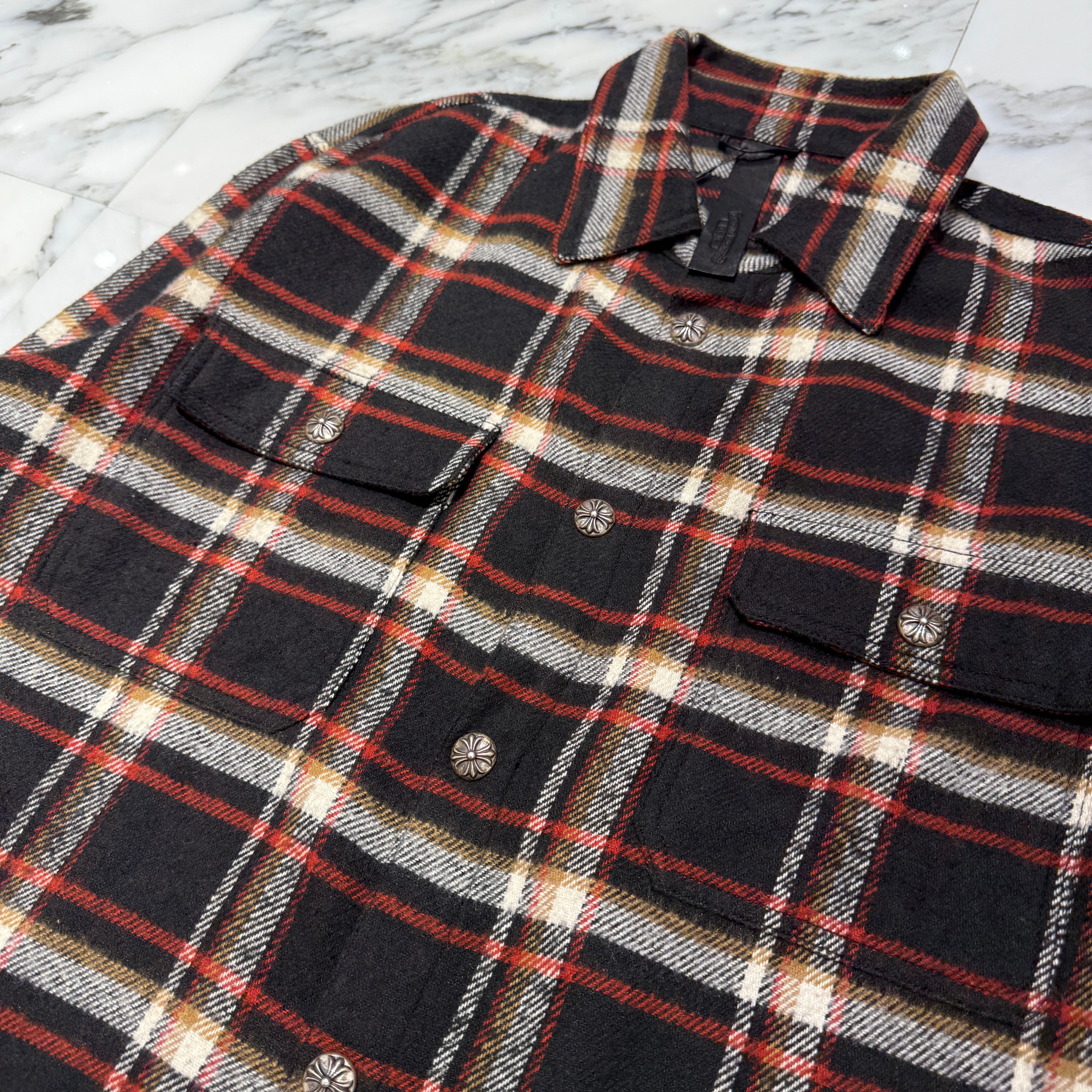 CHROME HEARTS Y NOT WORK DOG Flannel Check Shirt Size XXL クロムハーツ ワイノット ワークドッグ フランネル チェック シャツ サイズXXL