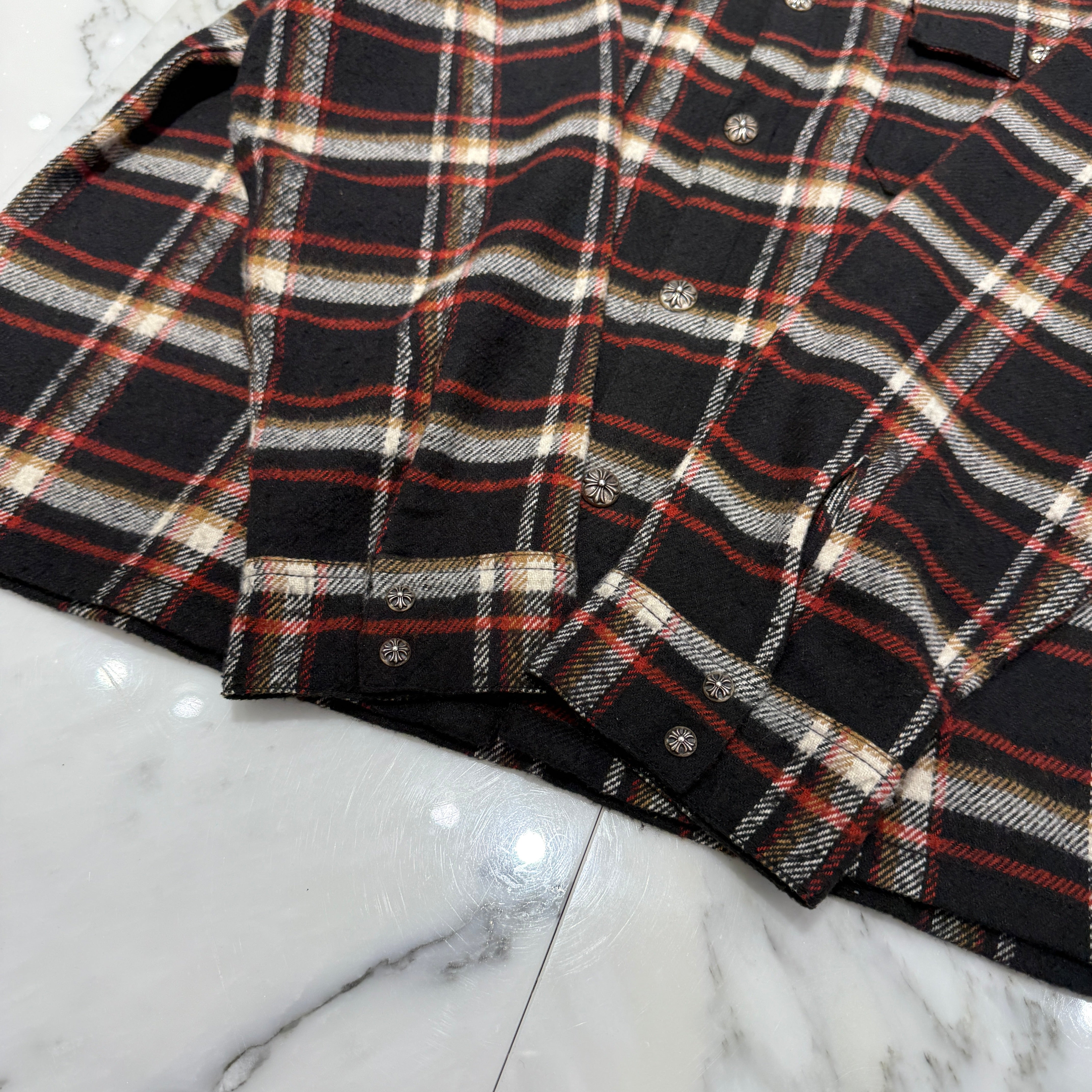 CHROME HEARTS Y NOT WORK DOG Flannel Check Shirt Size XXL クロムハーツ ワイノット ワークドッグ フランネル チェック シャツ サイズXXL