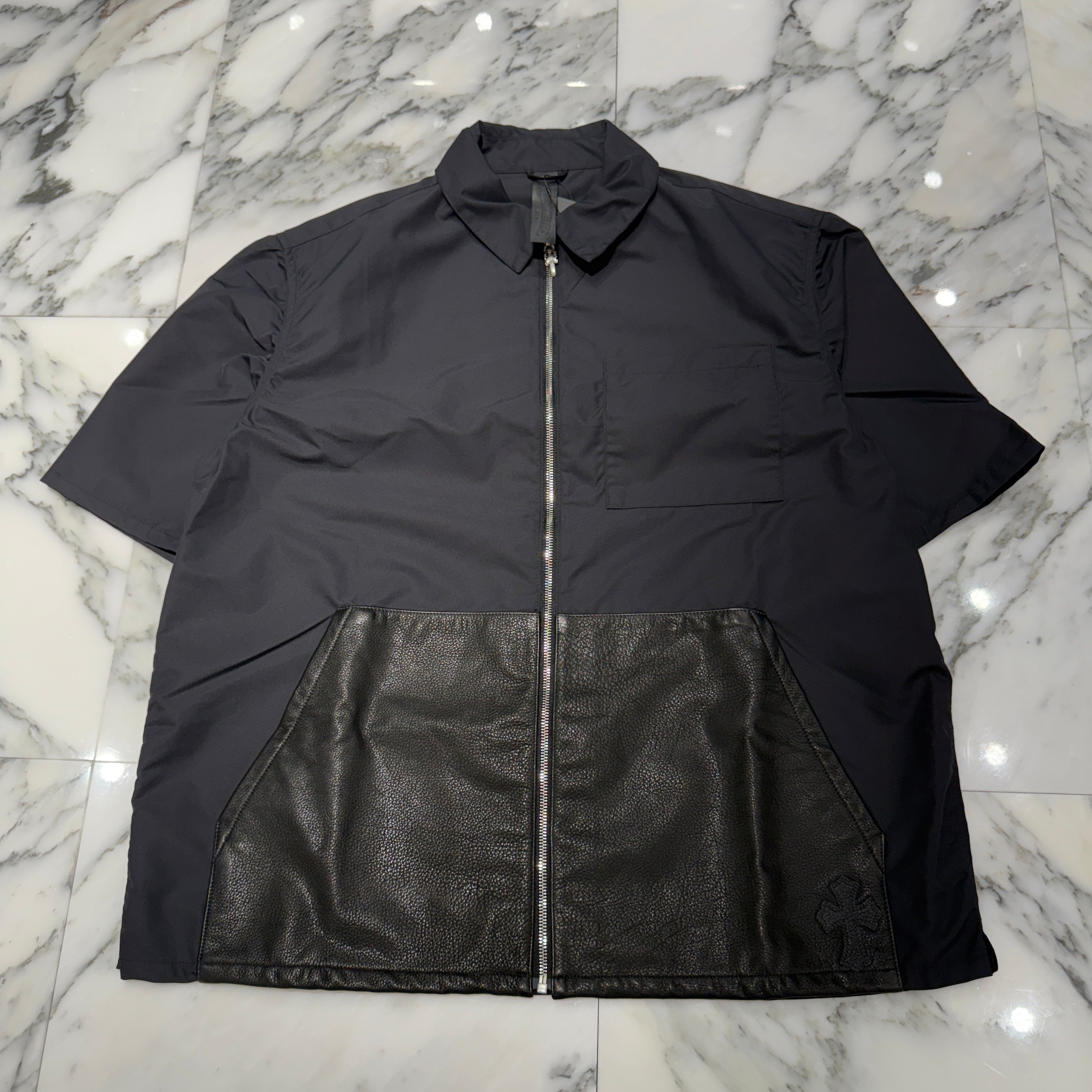 CHROME HEARTS Y NOT Carpenter Leather Pocket Nylon Zip Shirt Size XL クロムハーツ ワイノット カーペンター レザーポケット ナイロンジップシャツ サイズXL