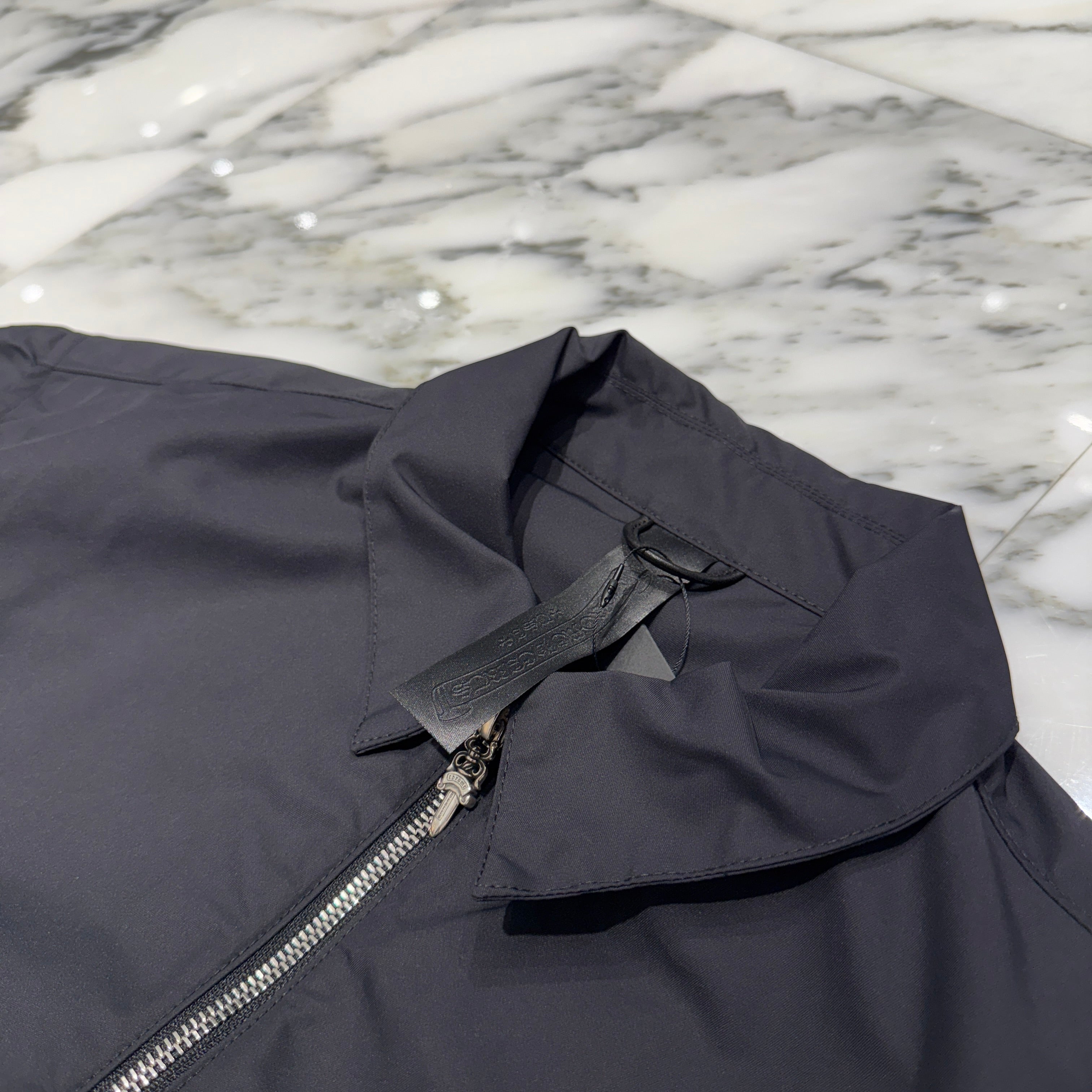 CHROME HEARTS Y NOT Carpenter Leather Pocket Nylon Zip Shirt Size XL クロムハーツ ワイノット カーペンター レザーポケット ナイロンジップシャツ サイズXL