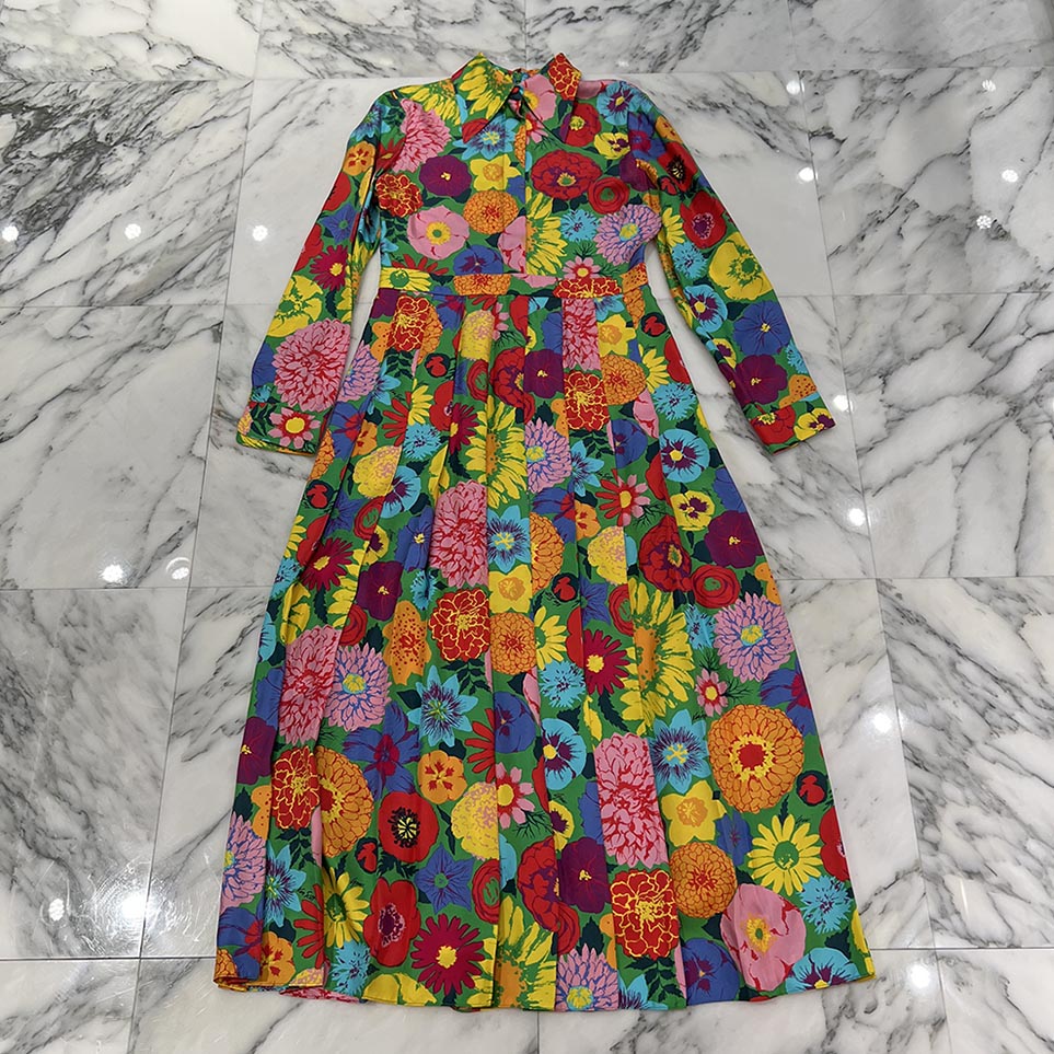 GUCCI × KEN SCOTT Floral Silk Maxi Dress 648923 ZAGIB Size 38 グッチ × ケンスコット フローラル シルク マキシドレス サイズ38