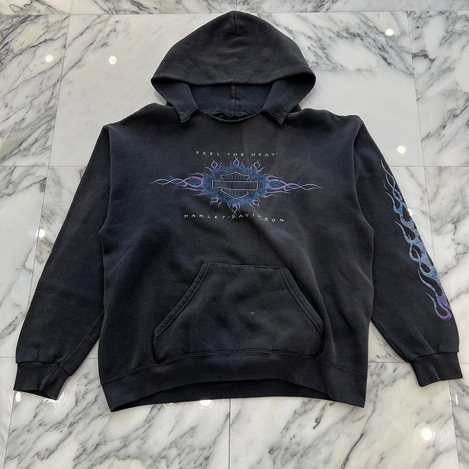 Vintage 00's Harley-Davidson ”FEEL THE HEAT” Pullover Hoodie ヴィンテージ 00's ハーレー・ダビットソン "フィール・ザ・ヒート" プルオーバーフーディ