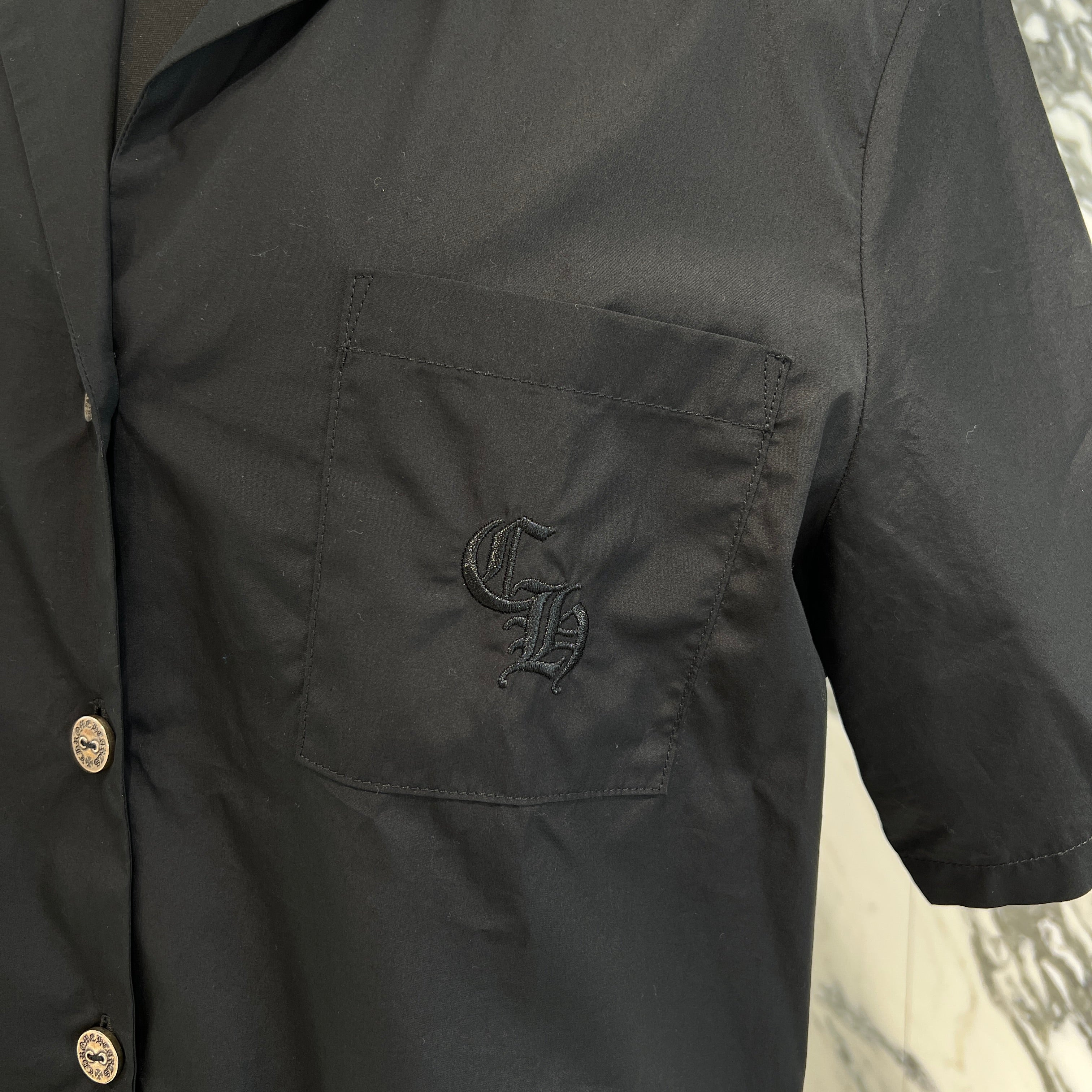 CHROME HEARTS Y NOT CH Logo Embroidery Short Sleeve Shirt Size M クロムハーツ ワイノット CHロゴエンブロイダリー ショートスリーブシャツ サイズM