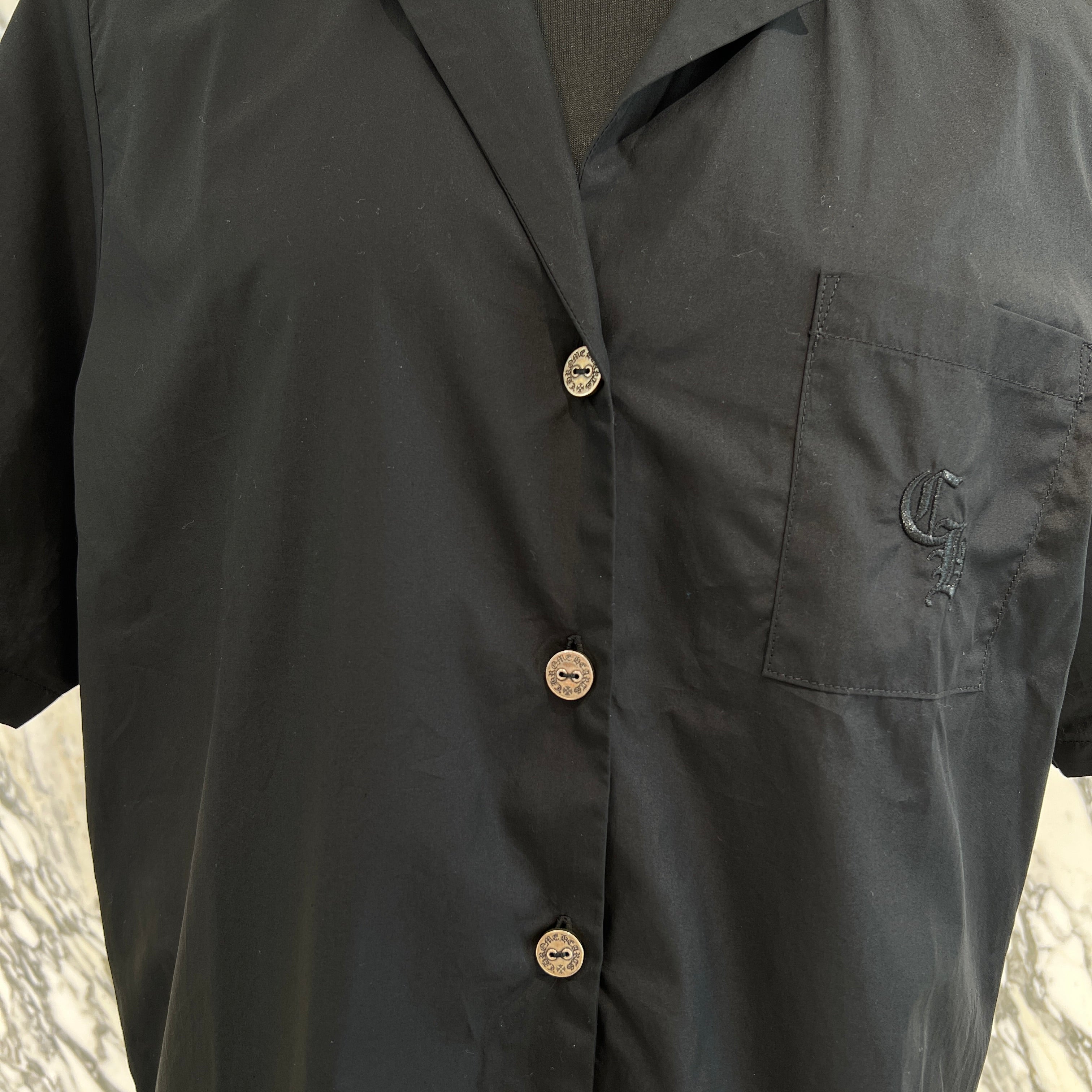 CHROME HEARTS Y NOT CH Logo Embroidery Short Sleeve Shirt Size M クロムハーツ ワイノット CHロゴエンブロイダリー ショートスリーブシャツ サイズM