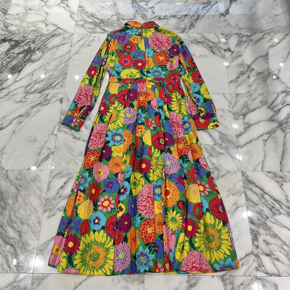 GUCCI × KEN SCOTT Floral Silk Maxi Dress 648923 ZAGIB Size 38 グッチ × ケンスコット フローラル シルク マキシドレス サイズ38