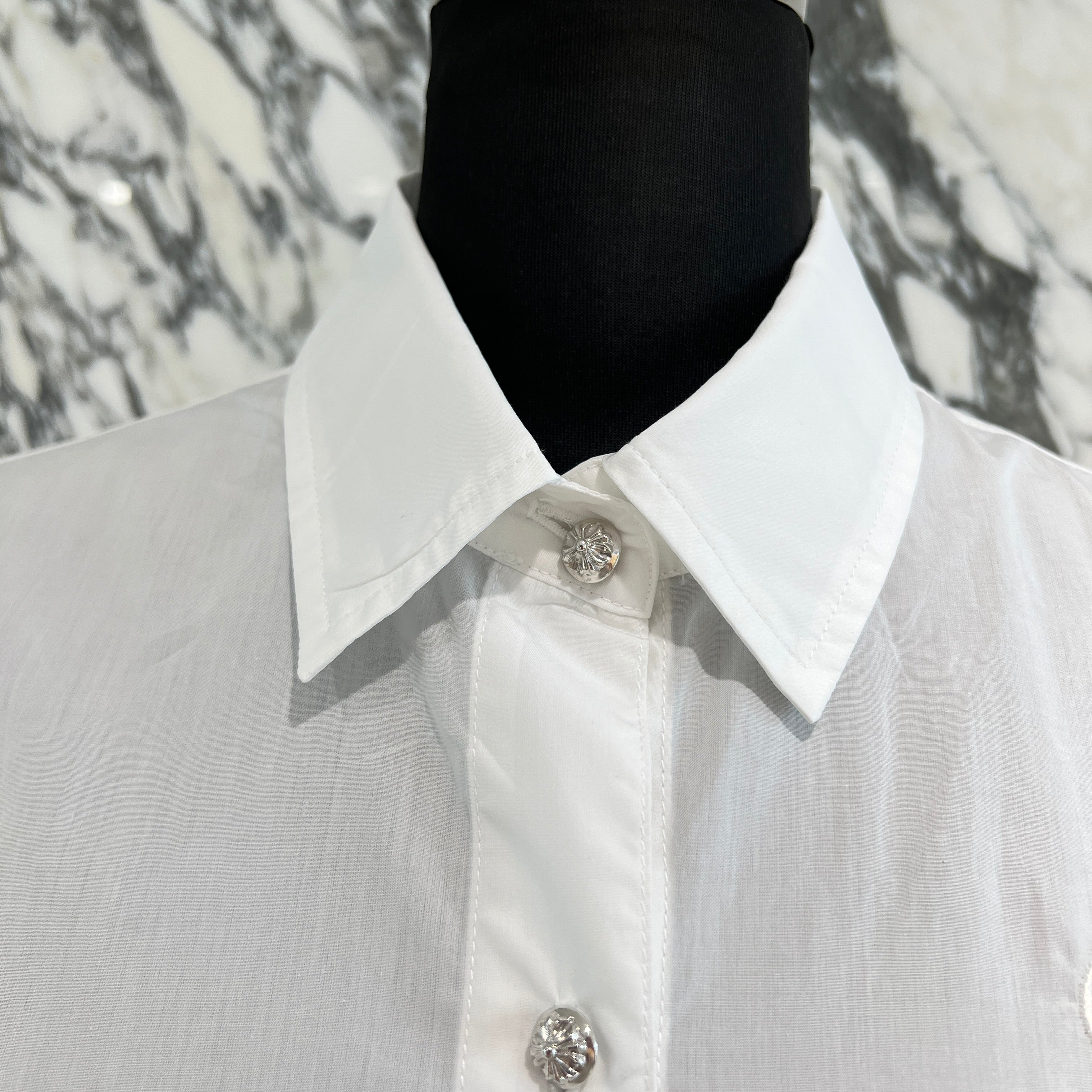 CHROME HEARTS Y NOT CH Logo Embroidery Cross Ball Long Sleeve Shirt Size XS クロムハーツ ワイノット CHロゴエンブロイダリー クロスボール ロングスリーブシャツ サイズXS