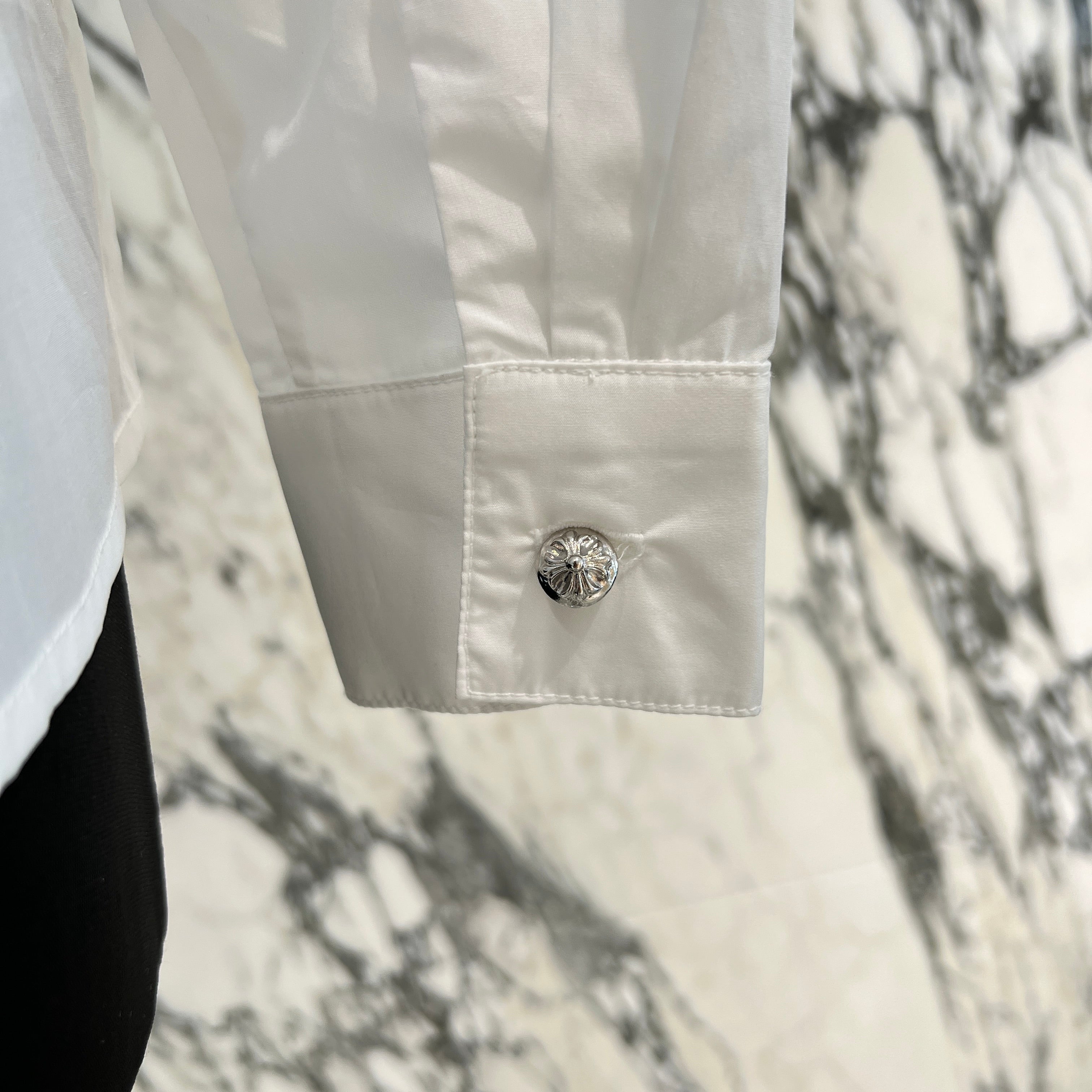 CHROME HEARTS Y NOT CH Logo Embroidery Cross Ball Long Sleeve Shirt Size XS クロムハーツ ワイノット CHロゴエンブロイダリー クロスボール ロングスリーブシャツ サイズXS