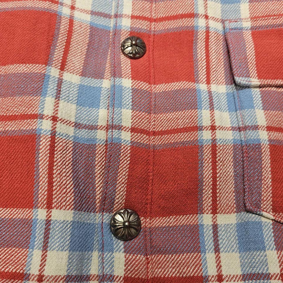 CHROME HEARTS Y NOT WORK DOG Flannel Check Shirt Jacket Size L クロムハーツ ワイノット ワークドッグ フランネル チェック シャツジャケット サイズL