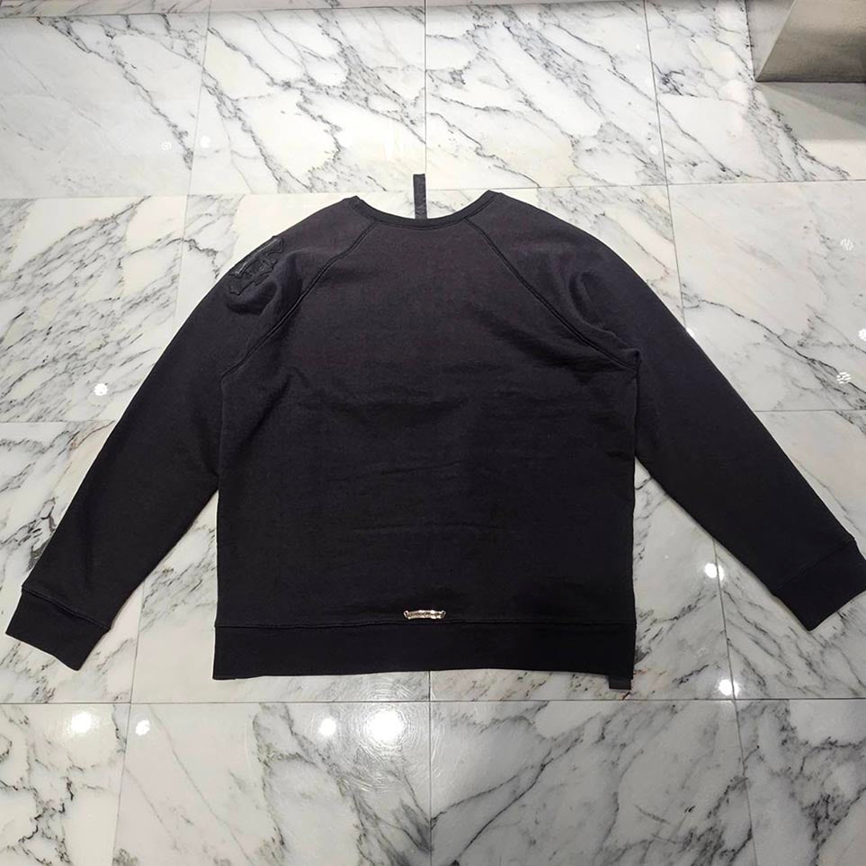 CHROME HEARTS Y NOT Triple Cross Leather Patch Sweat Shirt Size XL クロムハーツ ワイノット トリプルクロス レザーパッチ スウェットシャツ サイズXL