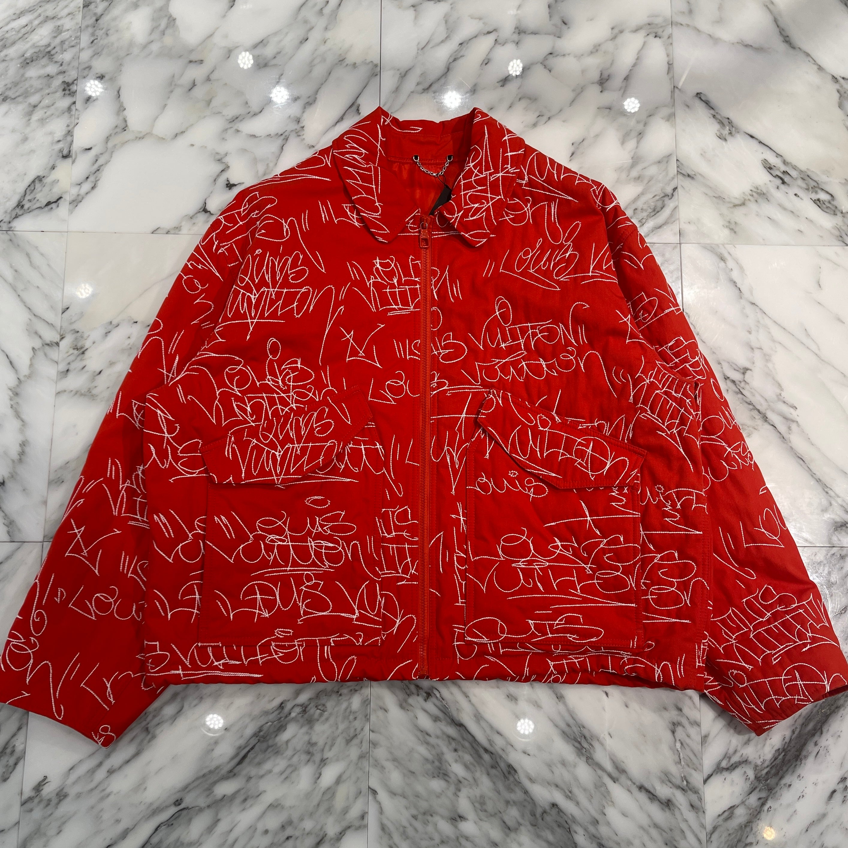 LOUIS VUITTON 2022AW Embroidered Denim Bomber Zip Up Jacket Size 56 ルイヴィトン エンブロイダード デニムボンバー ジップアップジャケット サイズ56