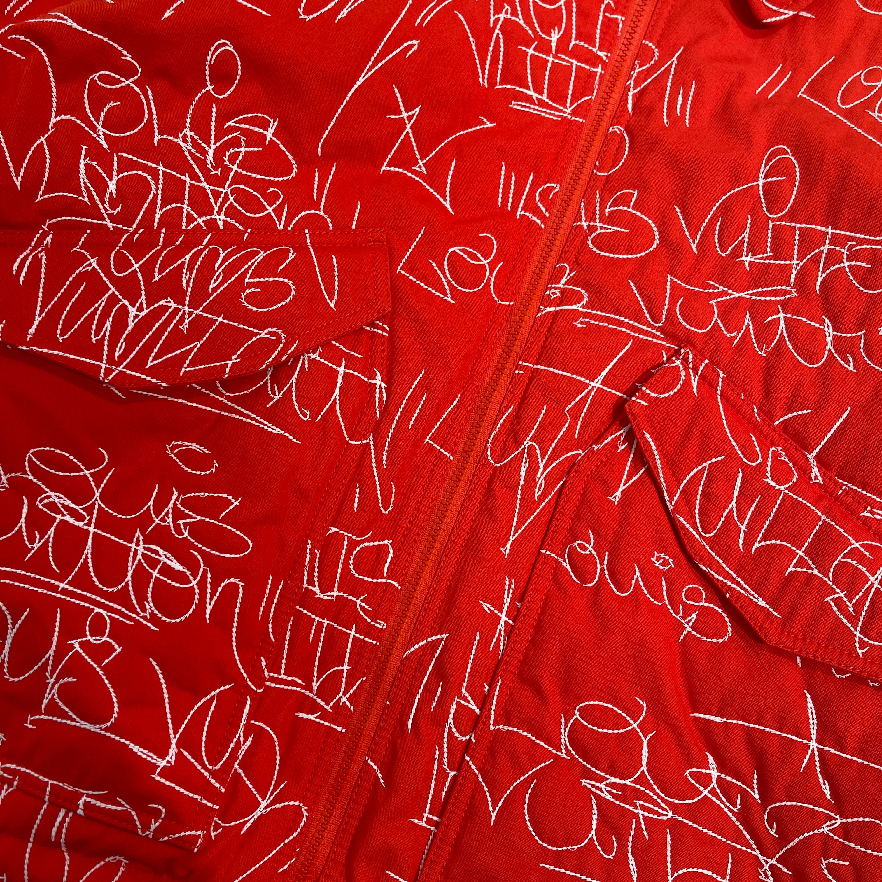 LOUIS VUITTON 2022AW Embroidered Denim Bomber Zip Up Jacket Size 56 ルイヴィトン エンブロイダード デニムボンバー ジップアップジャケット サイズ56