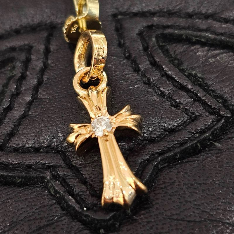 CHROME HEARTS 22K BABY FAT Earrings 1 Pave Diamond クロムハーツ 22K ベイビーファット ピアス 1 パヴェダイヤモンド