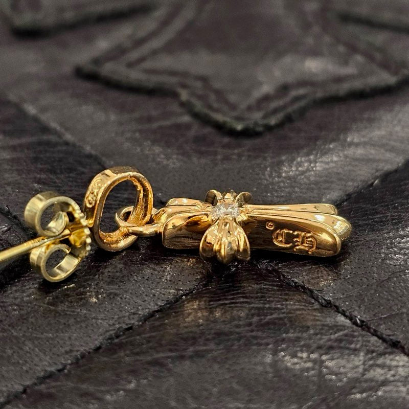 CHROME HEARTS 22K BABY FAT Earrings 1 Pave Diamond クロム