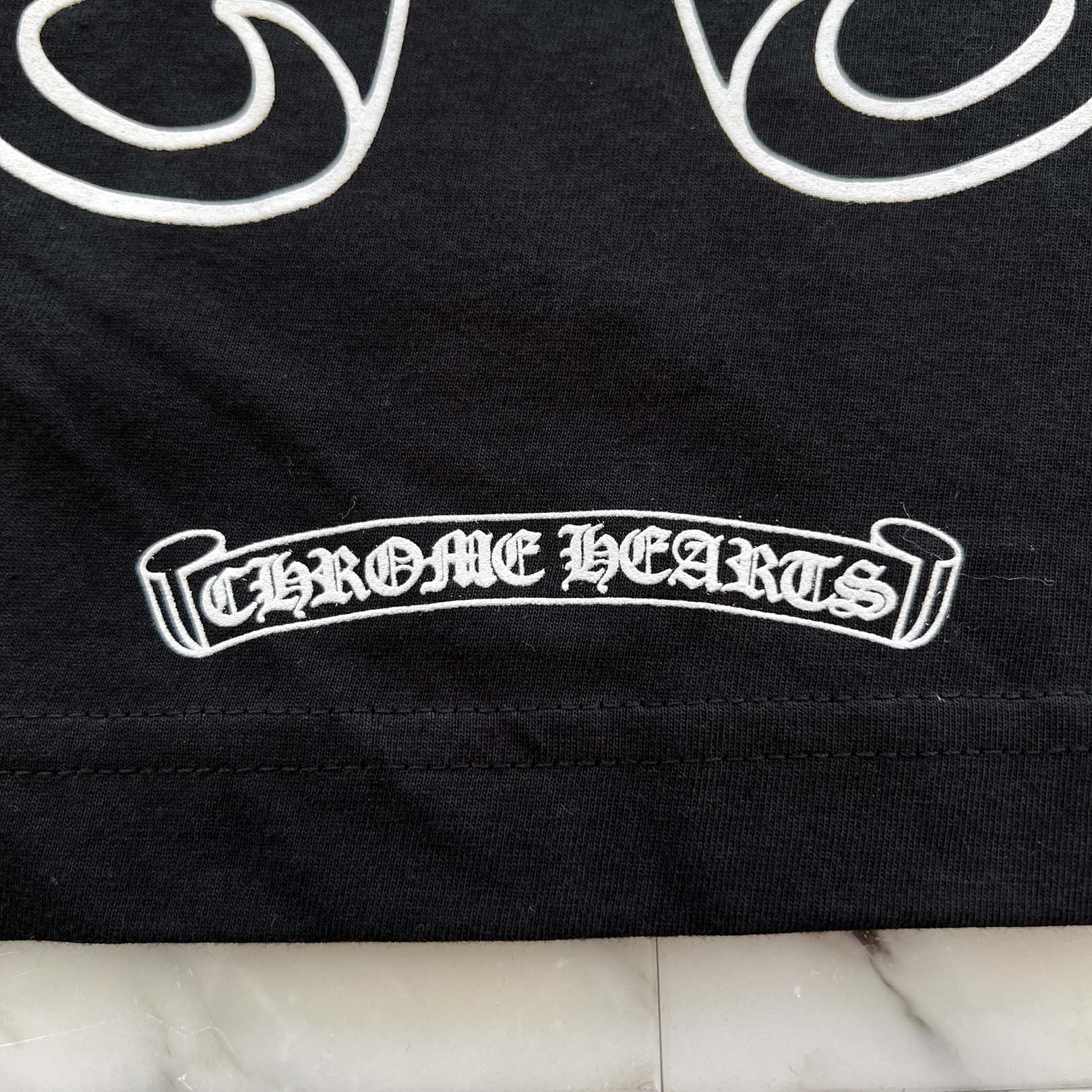 CHROME HEARTS Floral Cross Horseshoe Long Sleeve Tee Size L クロムハーツ フローラルクロス ホースシュー ロングスリーブ Tシャツ サイズL