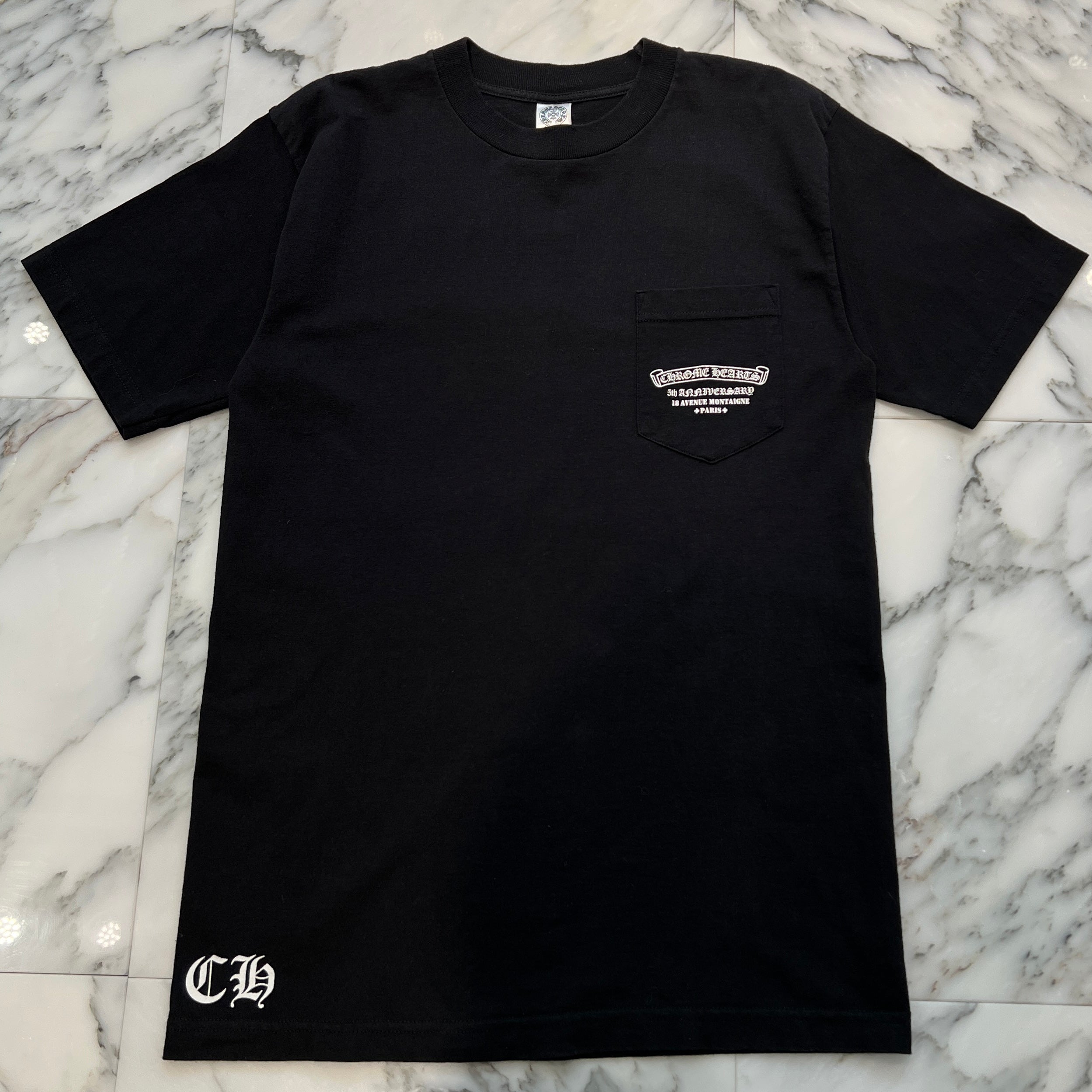 CHROME HEARTS Paris Limited 5th Anniversary BS Flare American Flag Tee サイズM クロムハーツ パリス リミテッド 5th アニバーサリー BSフレア アメリカン フラッグ Tシャツ ブラック サイズM