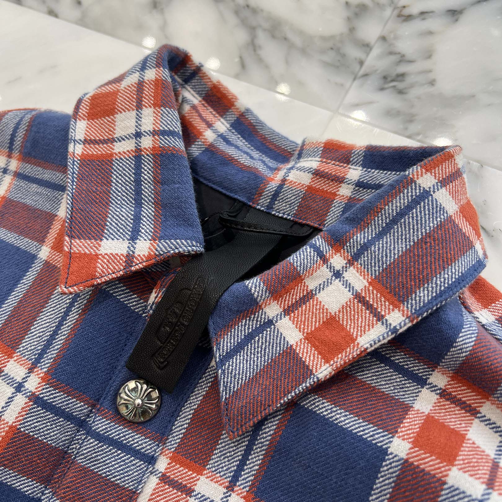CHROME HEARTS Y NOT WORK DOG Flannel Check Shirt Jacket Size L クロムハーツ ワイノット ワークドッグ フランネル チェック シャツジャケット サイズL