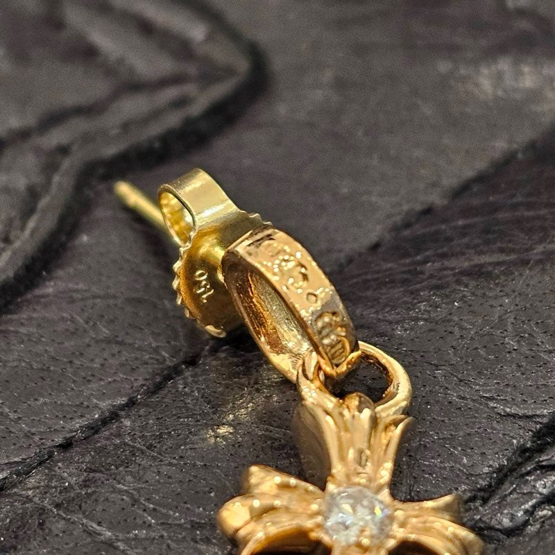 CHROME HEARTS 22K BABY FAT Earrings 1 Pave Diamond クロムハーツ