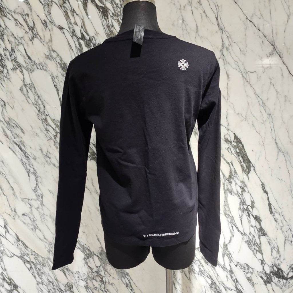 CHROME HEARTS Y NOT Vertical Logo Back Logo Embroidery Long Sleeve Tee Size S クロムハーツ ワイノット ヴァーティカルロゴ バックロゴ 刺繍 ロングスリーブTシャツ サイズS