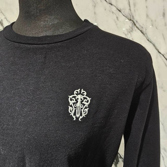 CHROME HEARTS Y NOT Vertical Logo Back Logo Embroidery Long Sleeve Tee Size S クロムハーツ ワイノット ヴァーティカルロゴ バックロゴ 刺繍 ロングスリーブTシャツ サイズS