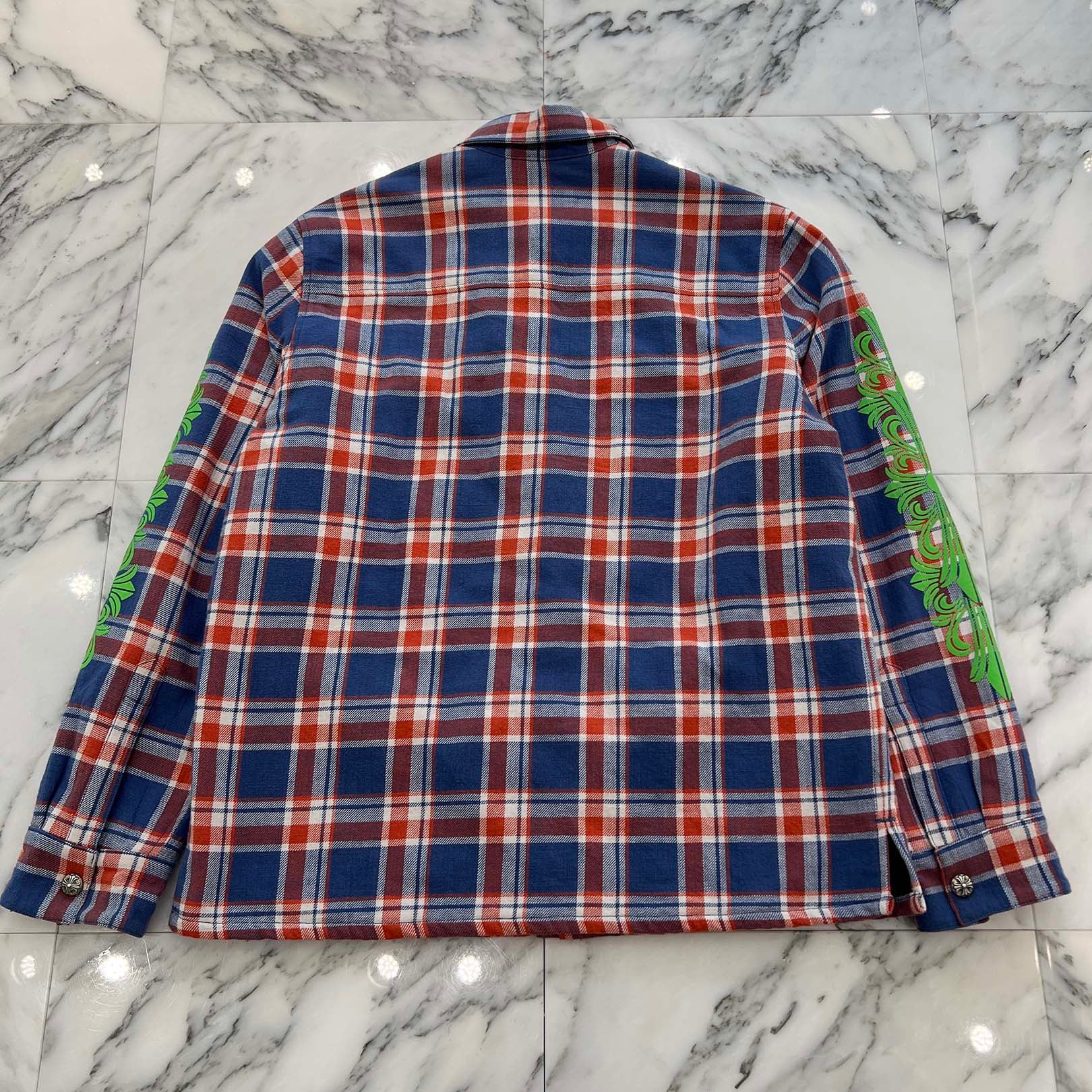 CHROME HEARTS Y NOT WORK DOG Flannel Check Shirt Jacket Size L クロムハーツ ワイノット ワークドッグ フランネル チェック シャツジャケット サイズL