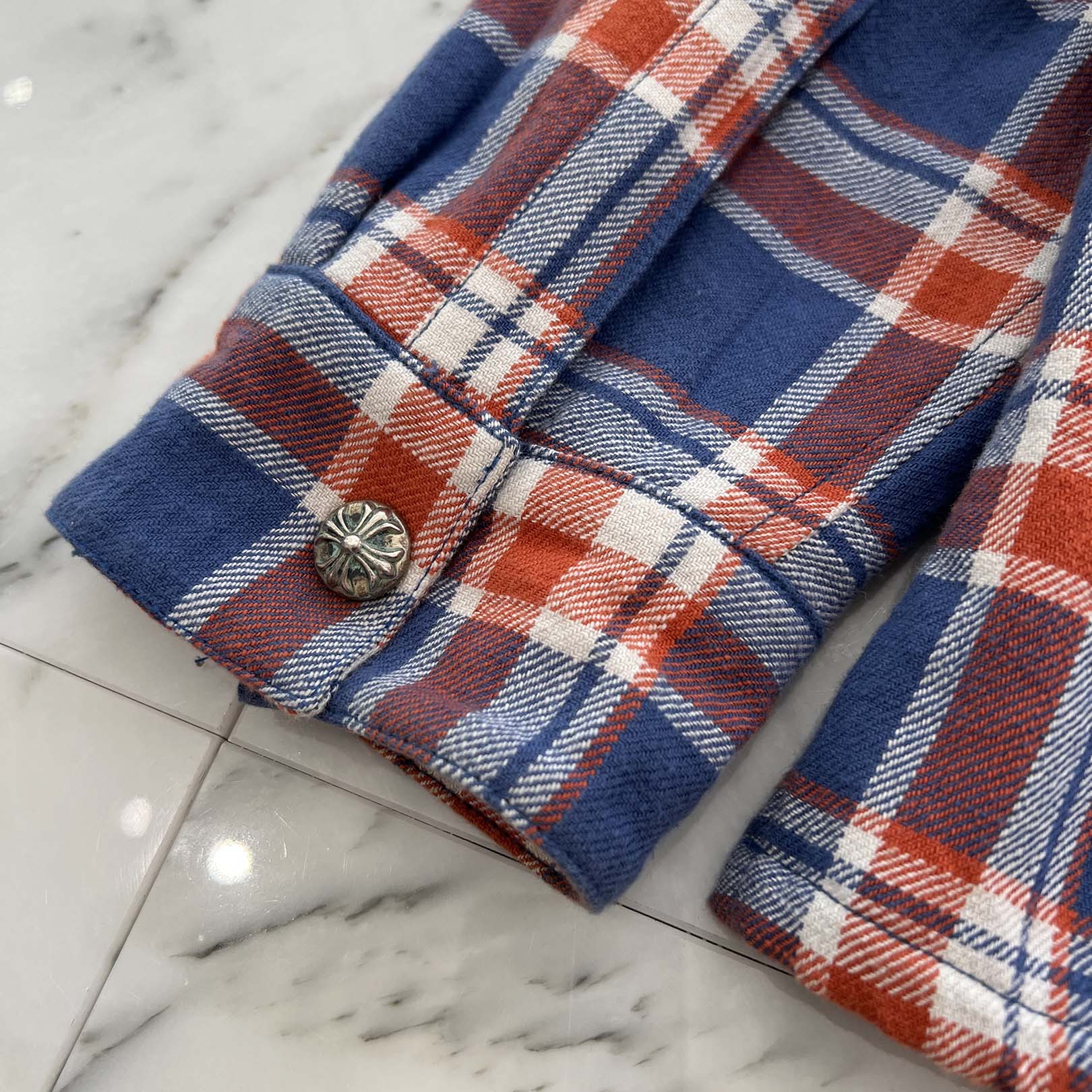 CHROME HEARTS Y NOT WORK DOG Flannel Check Shirt Jacket Size L クロムハーツ ワイノット ワークドッグ フランネル チェック シャツジャケット サイズL