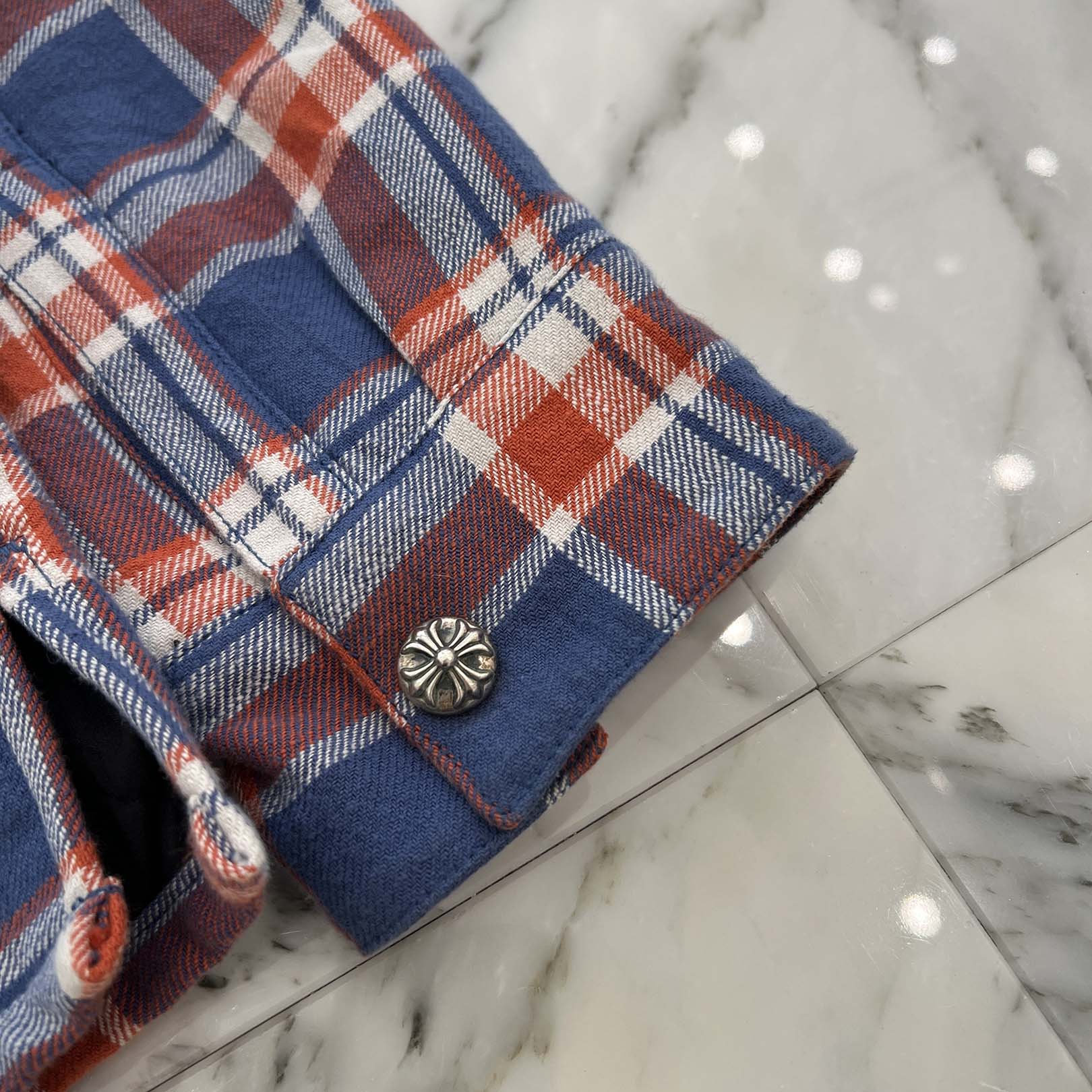 CHROME HEARTS Y NOT WORK DOG Flannel Check Shirt Jacket Size L クロムハーツ ワイノット ワークドッグ フランネル チェック シャツジャケット サイズL