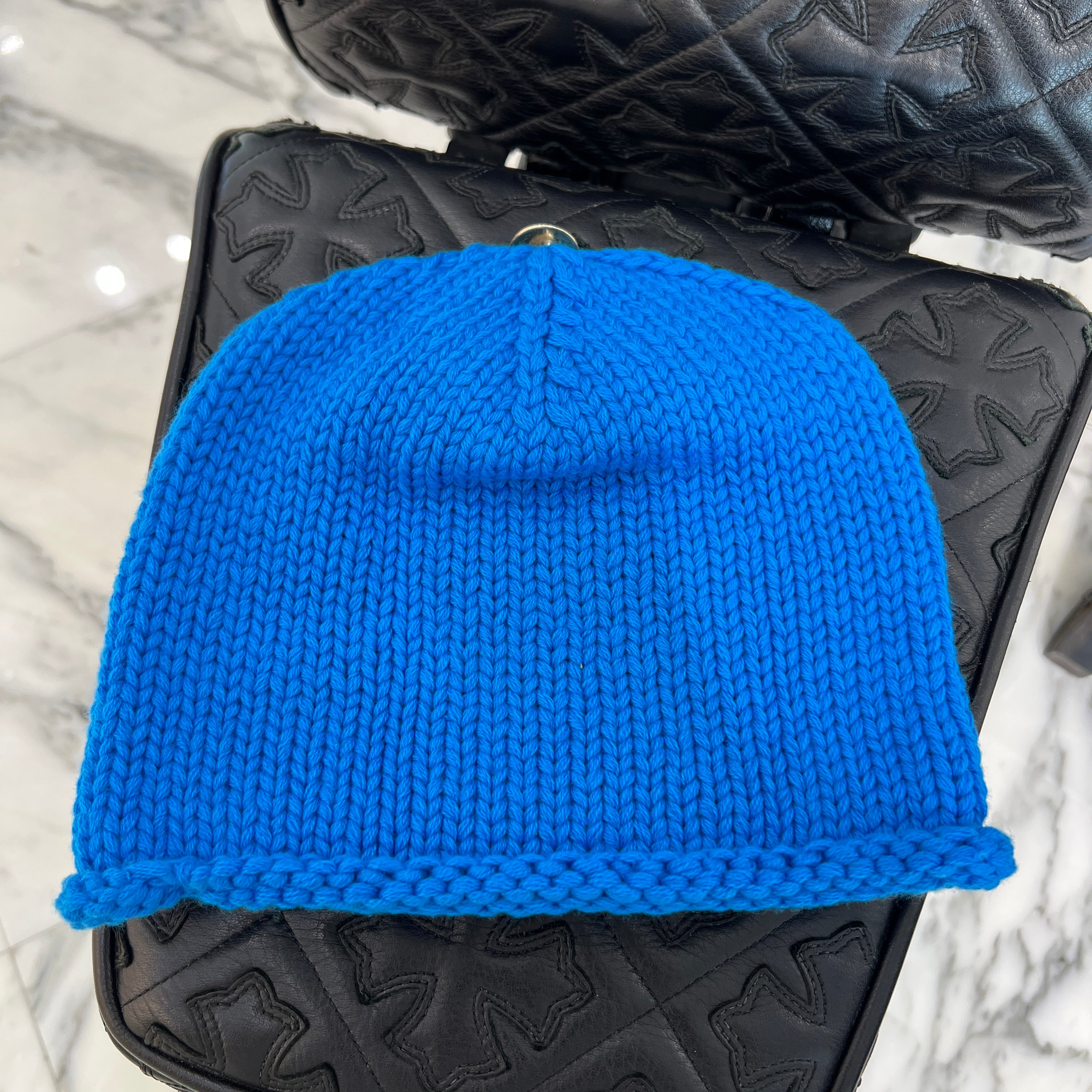 CHROME HEARTS Cashmere Leather 1 Cross Patch Beanie Size ONE SIZE（22cm） クロムハーツ カシミヤ レザー 1クロスパッチ ビーニー サイズONE SIZE（22cm）